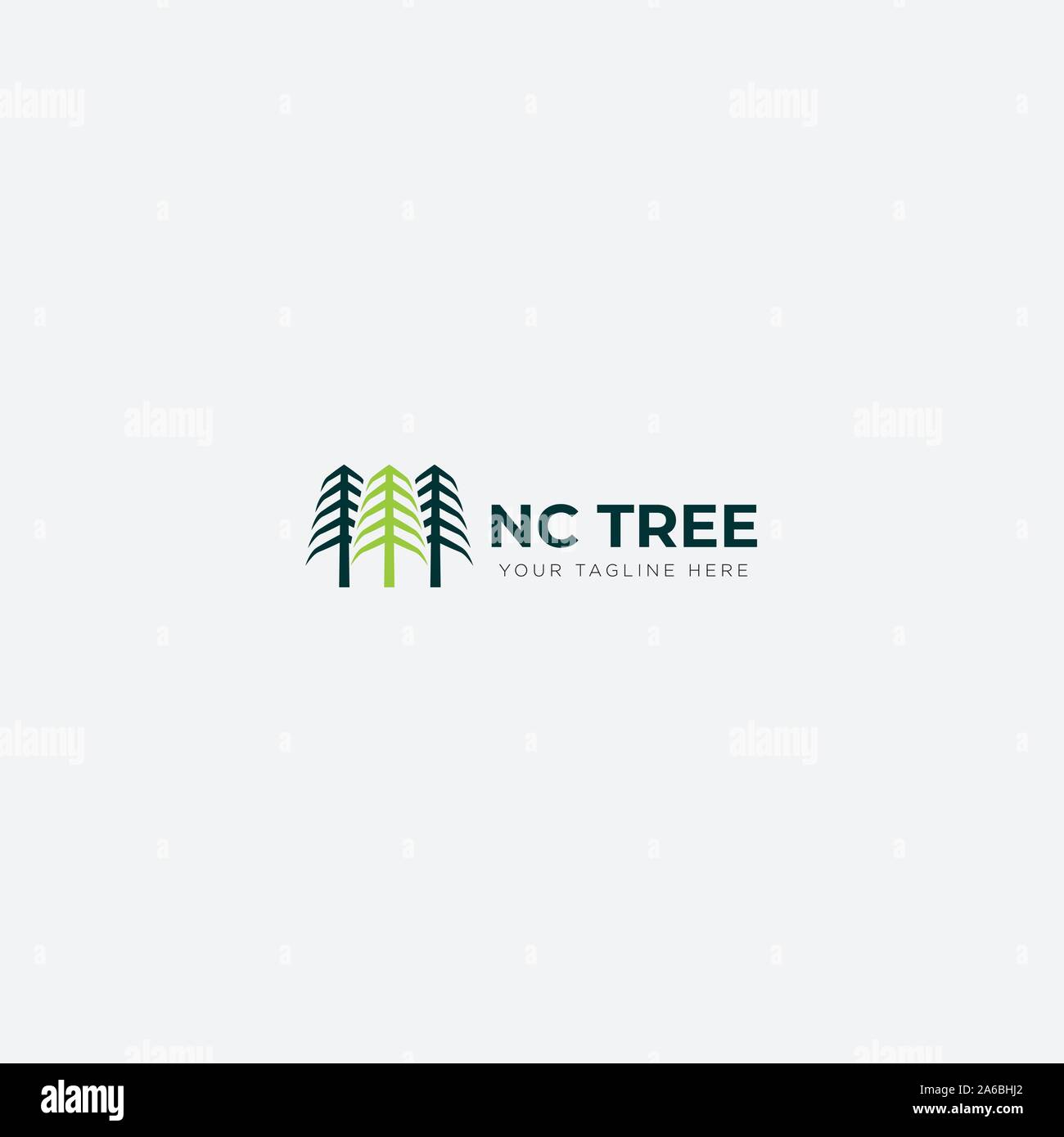 Logo cercle naturel logo financer la croissance de l'arbre vert Illustration de Vecteur