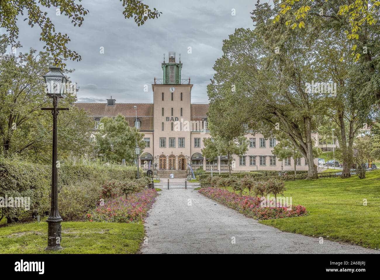 Friskvågen, le bain chaud Chambre de Mons a été construit en 1925 un a un bassin d'eau salée, Varberg, Suède, 8 septembre 2019 Banque D'Images