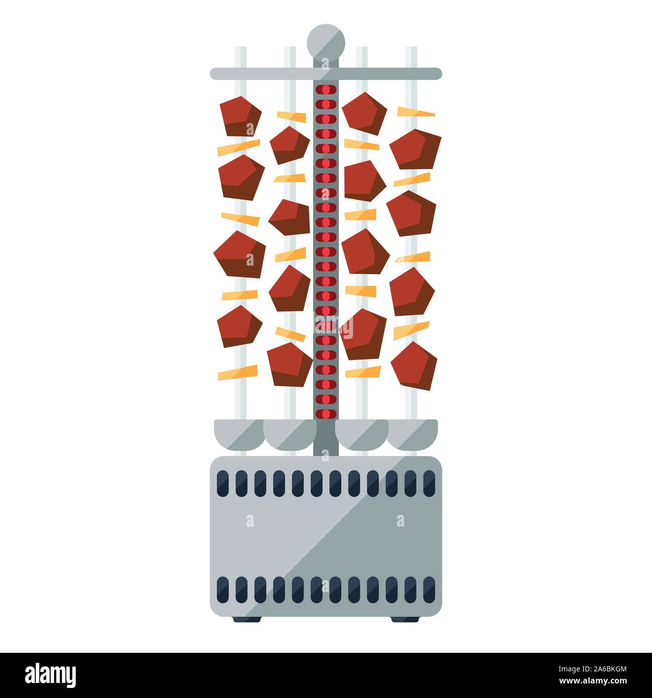 Brochettes kebab ou cuisinière électrique télévision icon Illustration de Vecteur