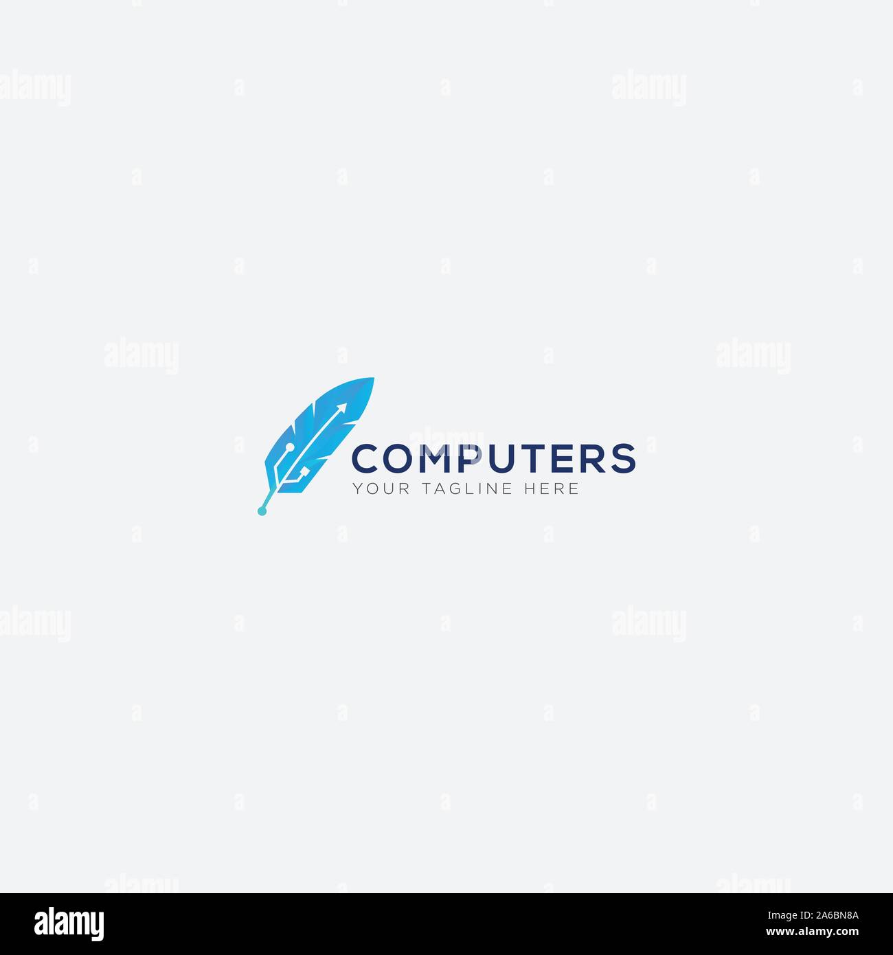 Logo ordinateur et service de stylet usb Illustration de Vecteur
