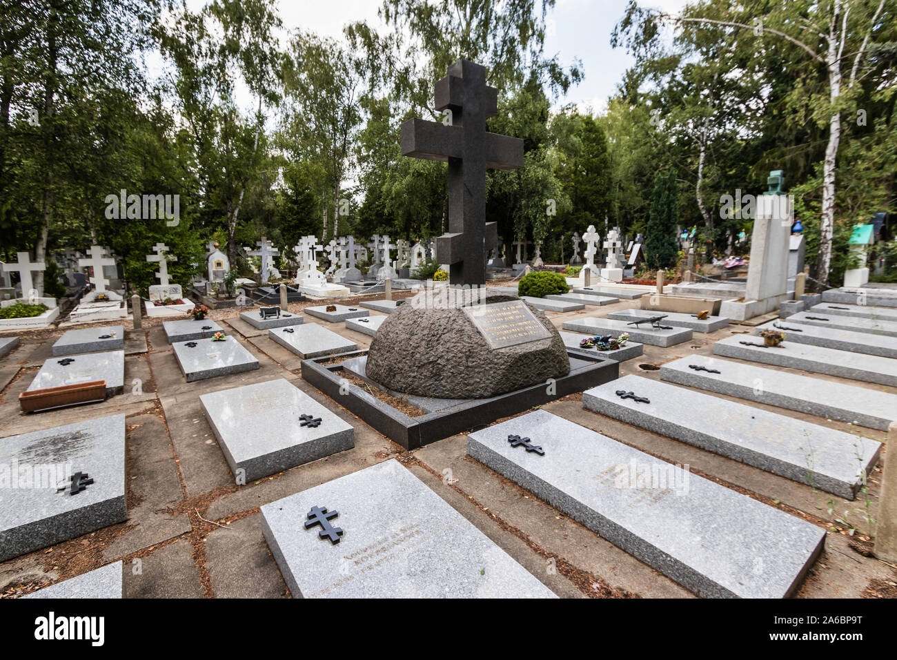 Le mémorial de Don Cosack au cimetière orthodoxe russe de Sainte-Geneviève-des-Bois, en France Banque D'Images