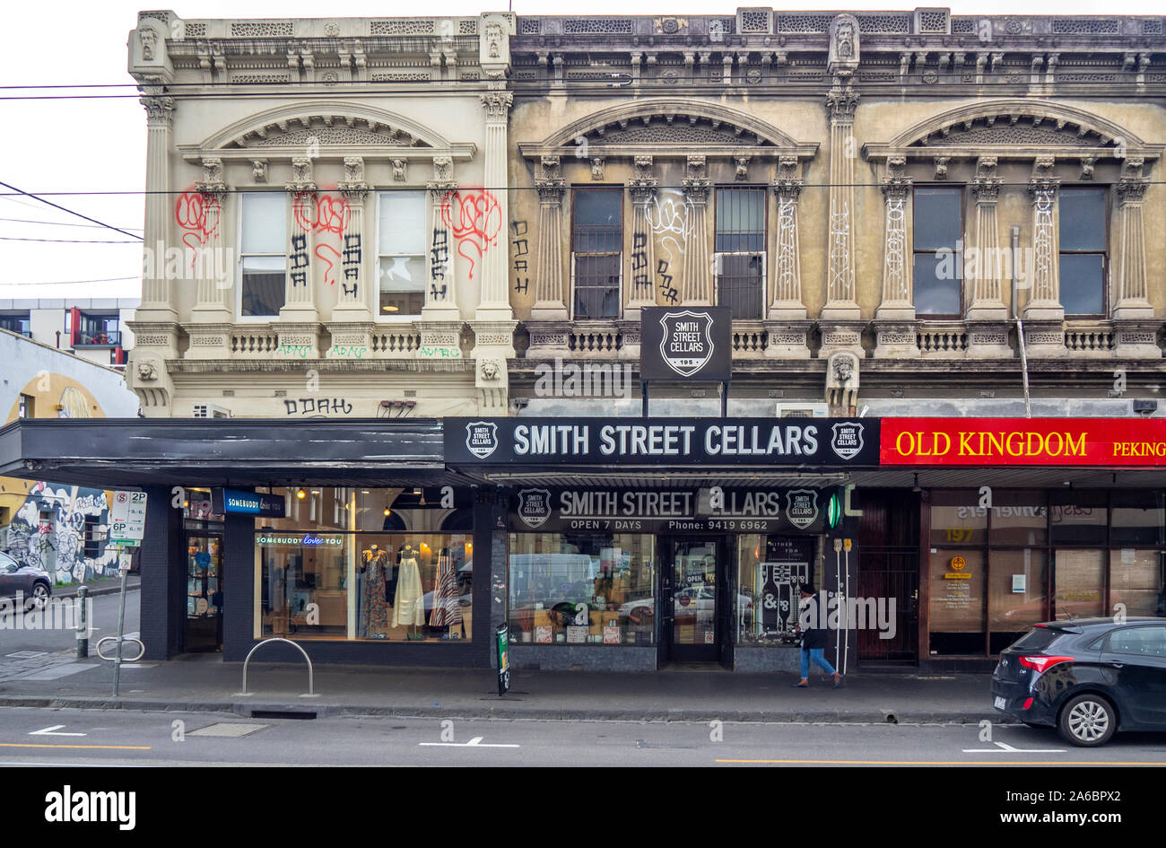 Rue Smith Cellars liquor store Smith St Melbourne Australie Victoria Collingwood. Banque D'Images