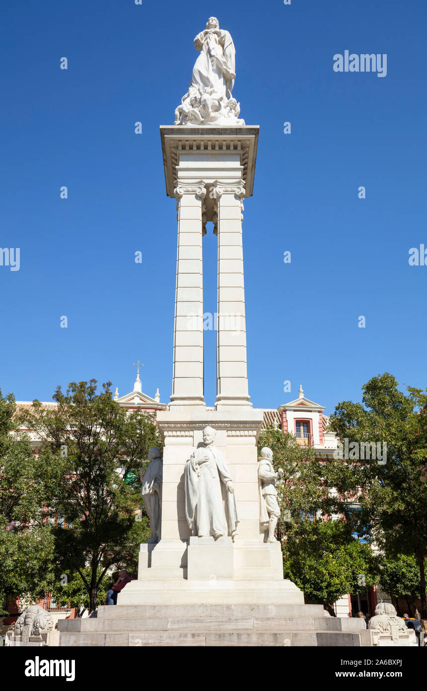 Monumento a la Inmaculada Concepción monument à l'immaculée conception Plaza del Triunfo Séville Séville Séville Séville Espagne Andalousie Espagne UE Banque D'Images