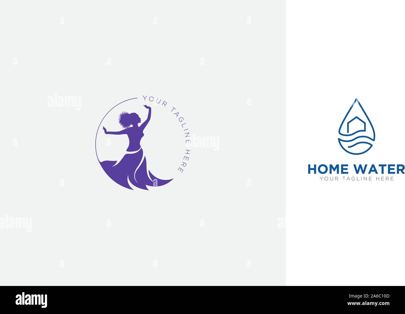 Femme active et énergique violet logo femme Illustration de Vecteur