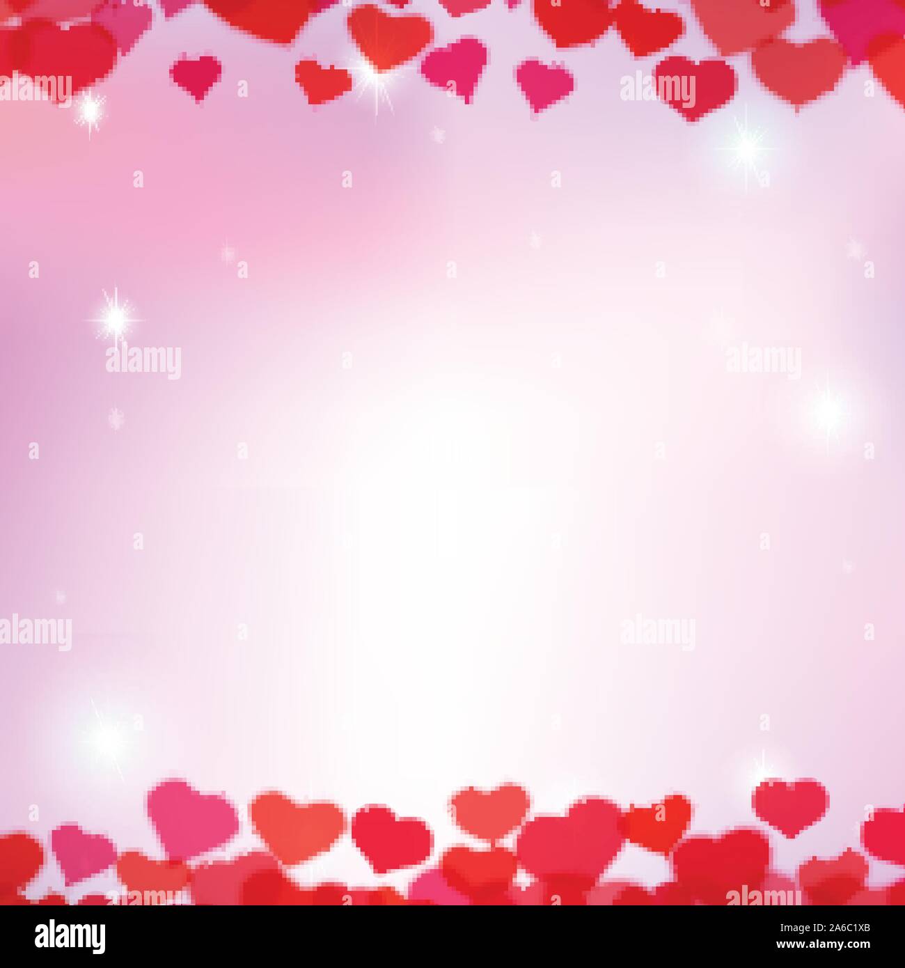 Valentines Day background avec des coeurs tendres floue Illustration de Vecteur