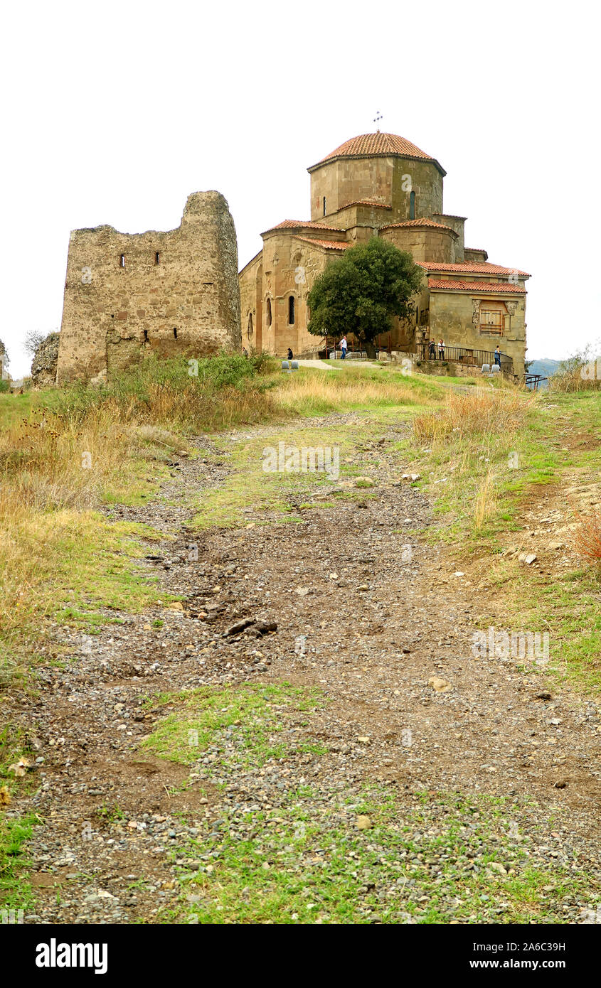 Monastère de Jvari, situé sur la colline près de Mtskheta, ancienne capitale de la Géorgie Banque D'Images