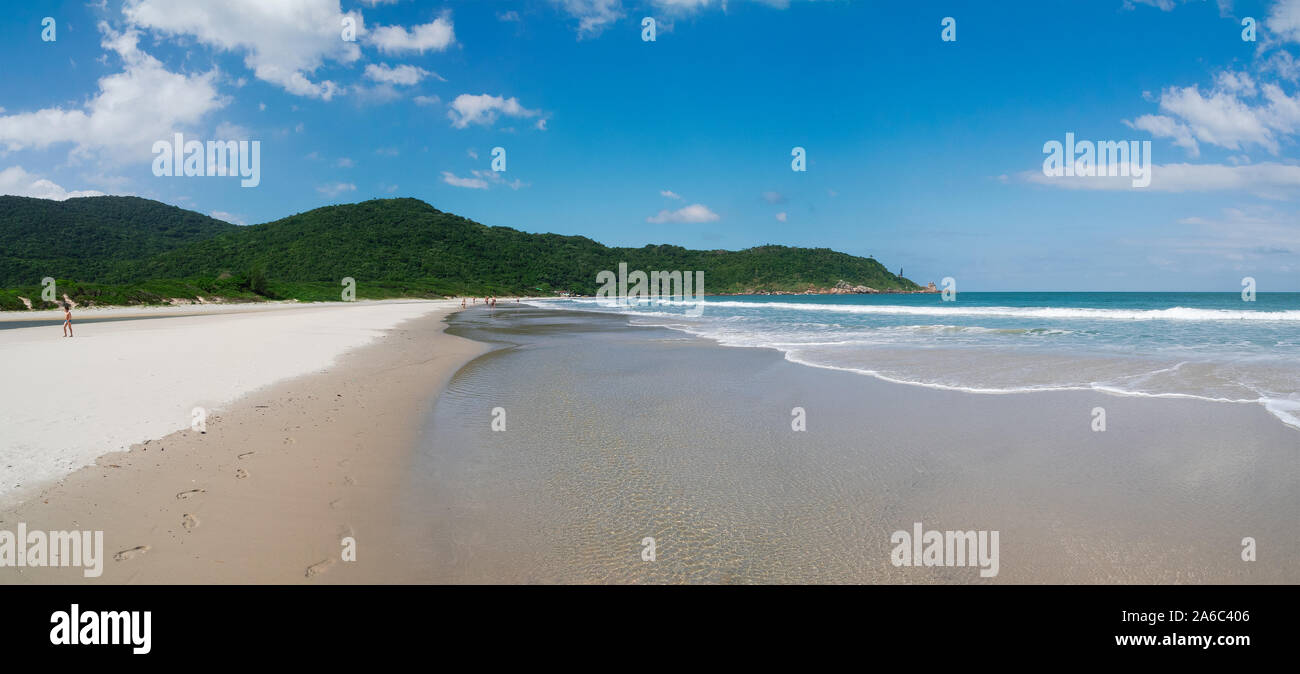 Florianópolis, Santa Catarina, Brésil : Naufragados est la plage à l'extrémité sud de l'île. Accessible uniquement par un sentier ou d'une excursion en bateau, est un favorit Banque D'Images