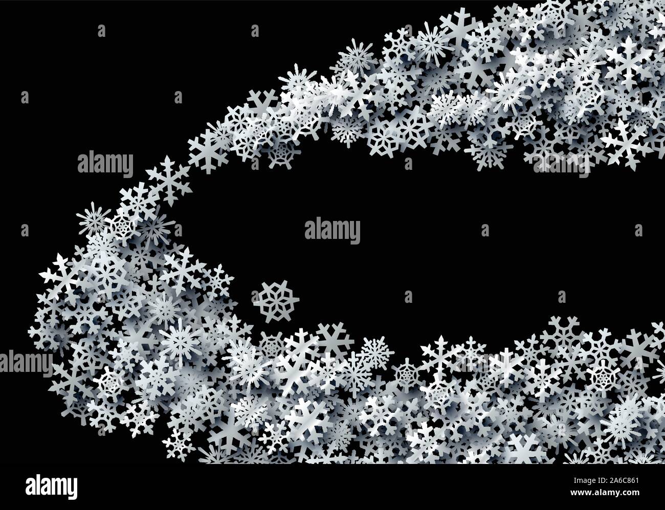 Carte de Noël flocons dispersés pour les vacances d'hiver Illustration de Vecteur