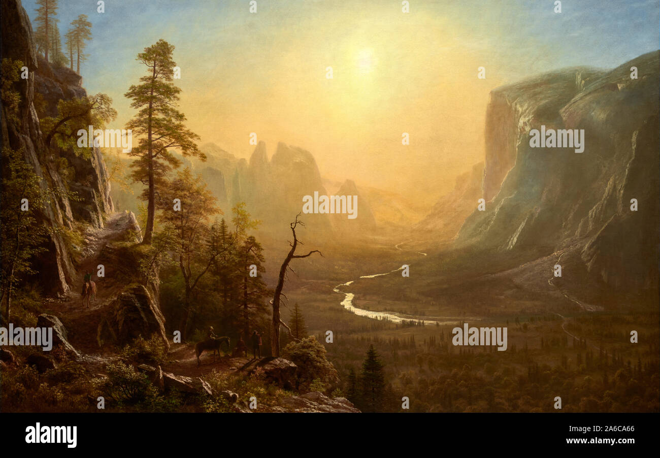 Tableau Toile/cadre Albert Bierstadt - Scène De Montagne - Reproduction Prête à Accrocher