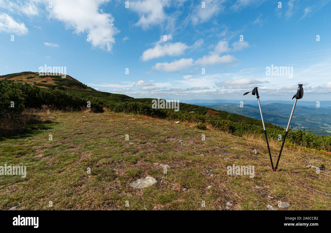 Sur la photo en haut de la montagne Banque D'Images