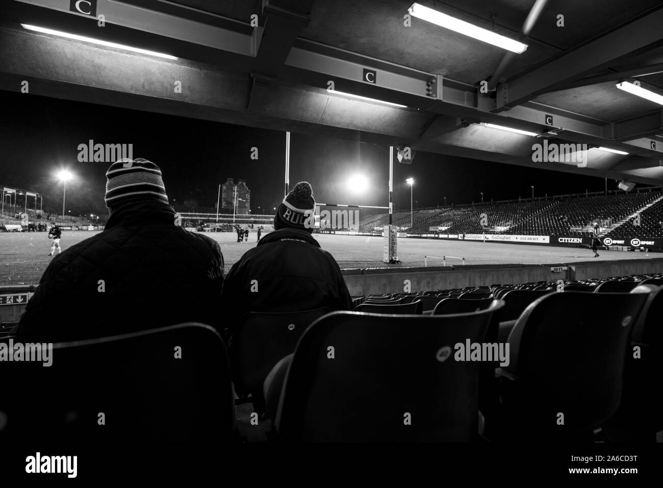 Vue générale avant la baignoire fans Gallagher Premiership match au terrain de jeux, salle de bain. Banque D'Images