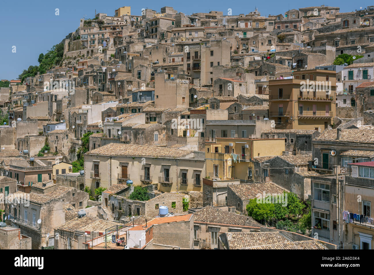 La ville de Modica Alta, Raguse, Sicile, Italie Banque D'Images