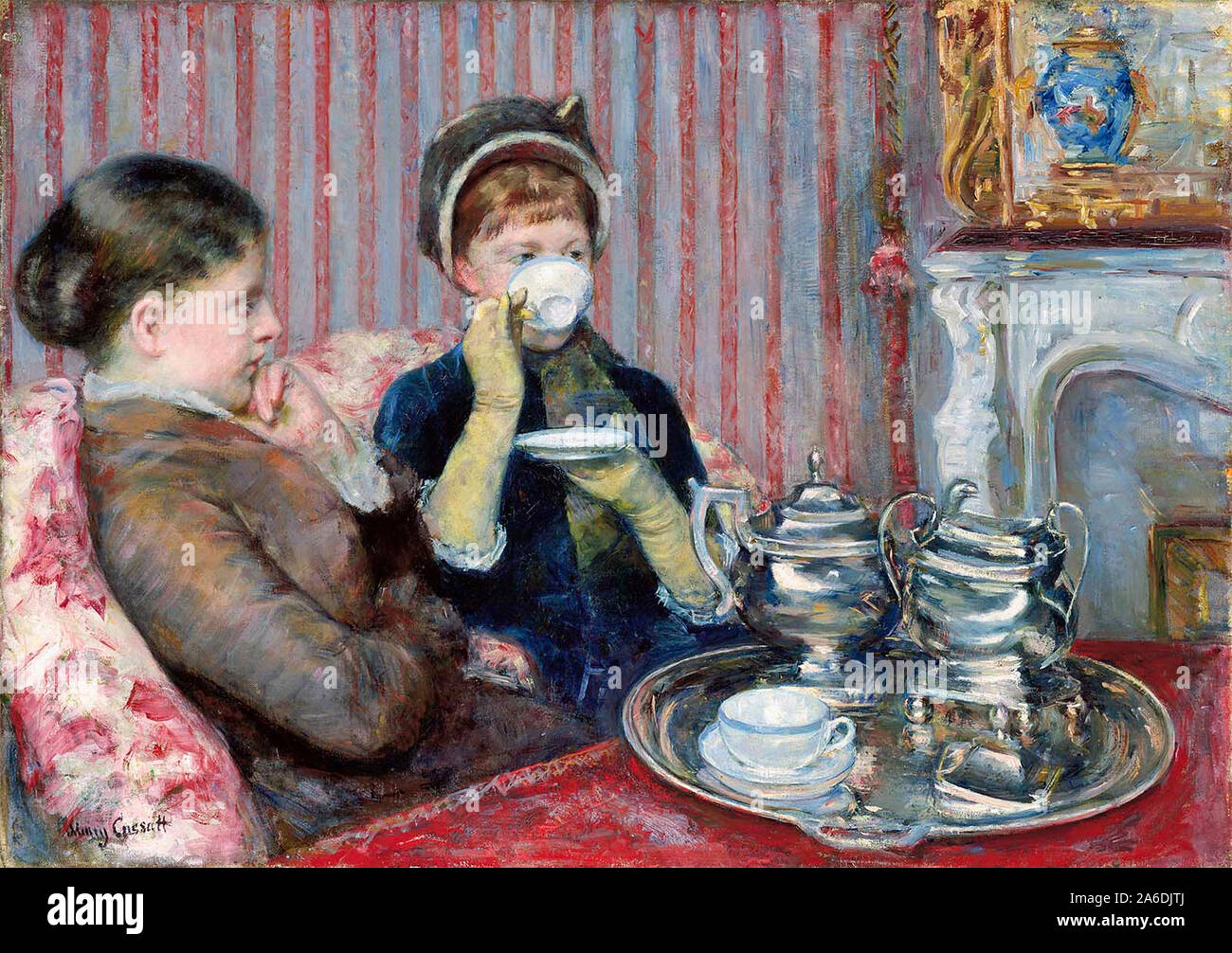 Five O'clock Tea - Mary Cassatt, 1880 Banque D'Images