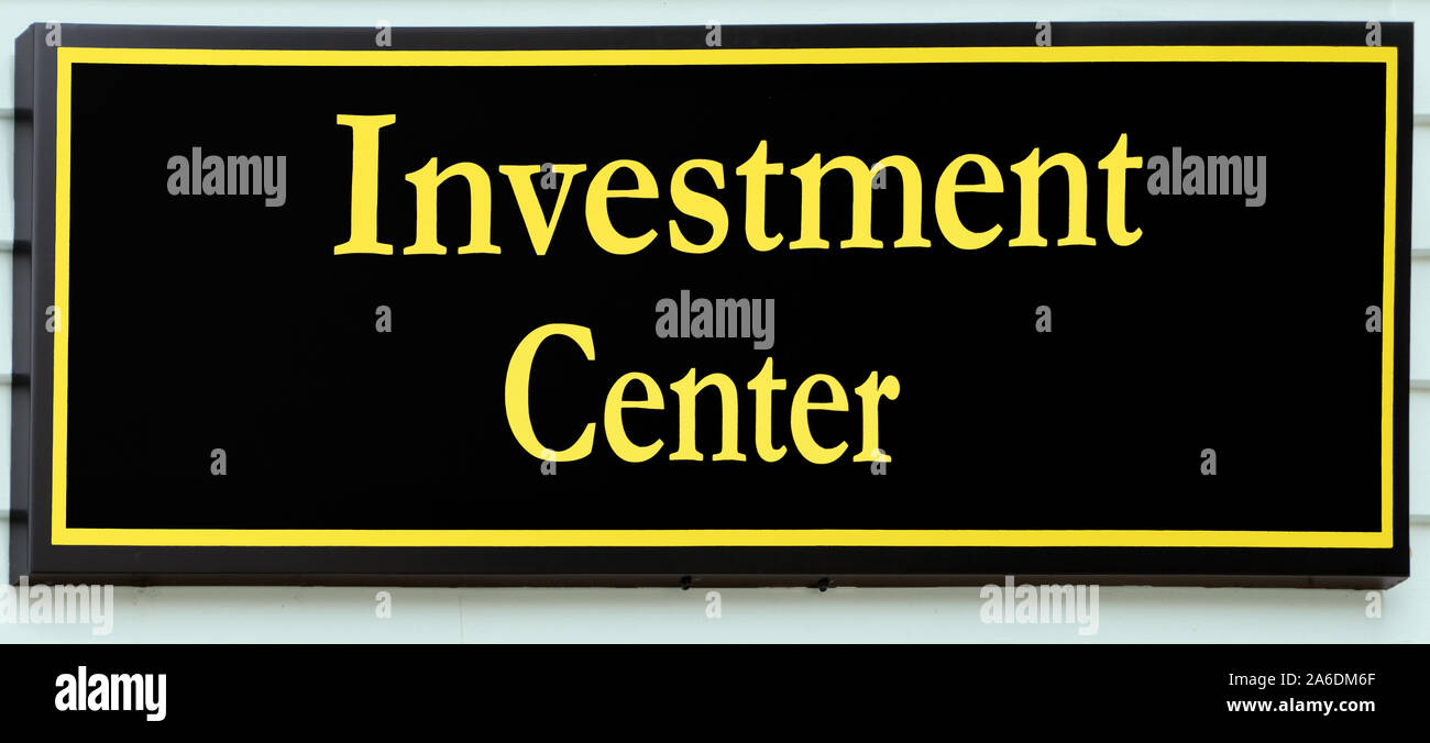 Signe du Centre d'investissement Banque D'Images
