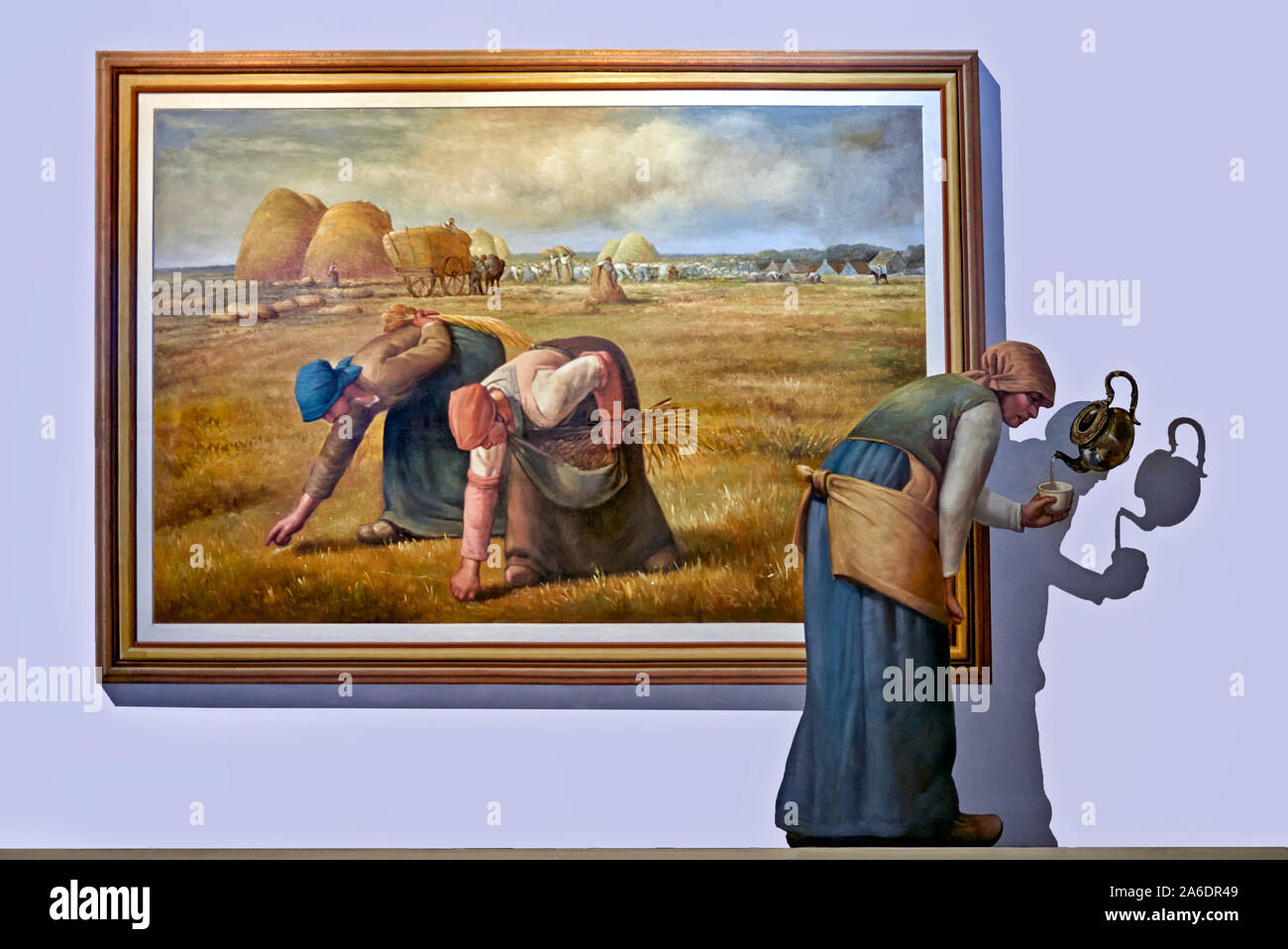 Art 3D peinture et art trick des Gleaners (des glaneuses) par Jean-François Millet au musée d'art parodie de Pattaya Thaïlande Asie du Sud-est Banque D'Images