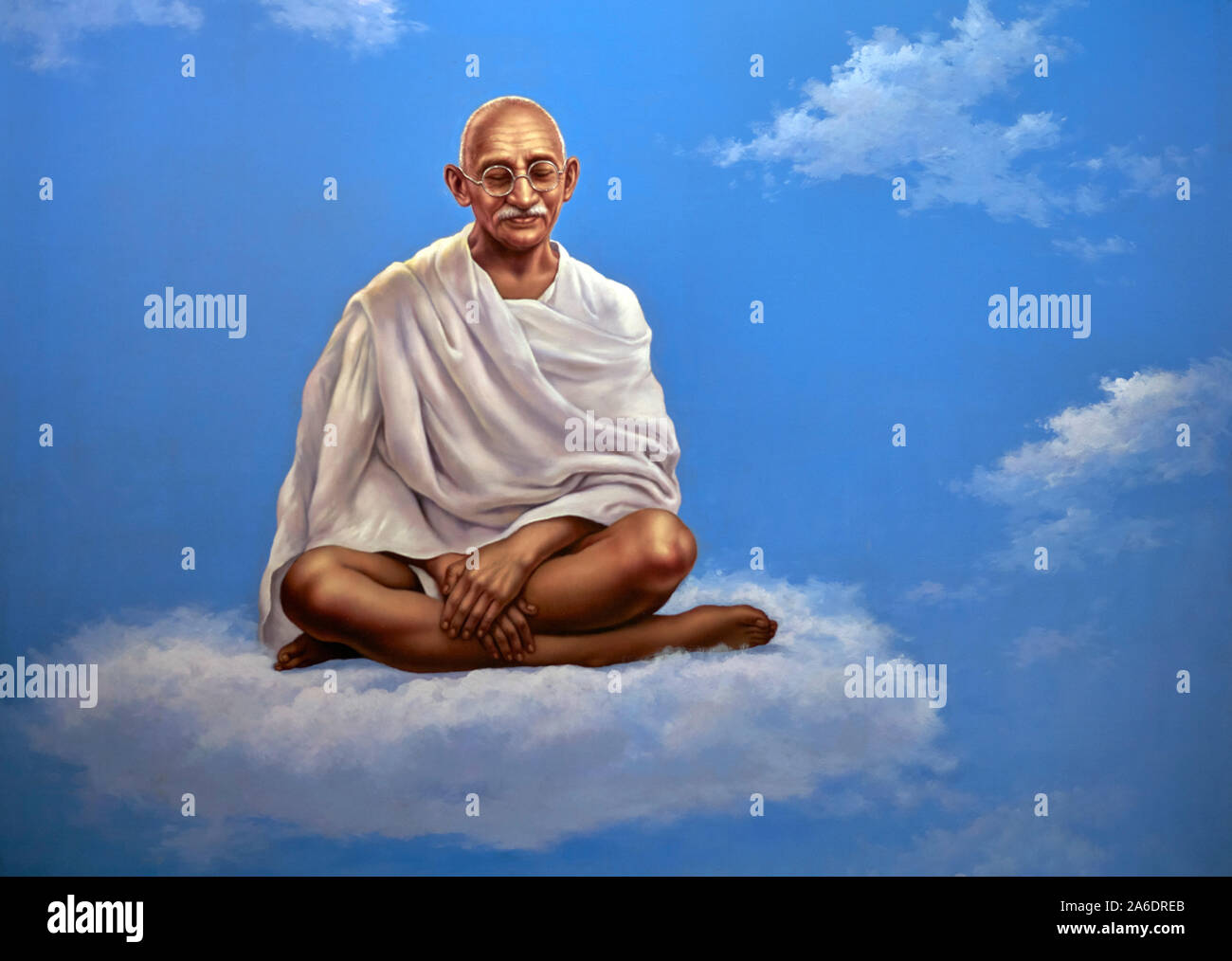 Peinture d'art fantaisie de Mahatma Gandhi au Parody Art Museum Pattaya Thaïlande Asie du Sud-est Banque D'Images