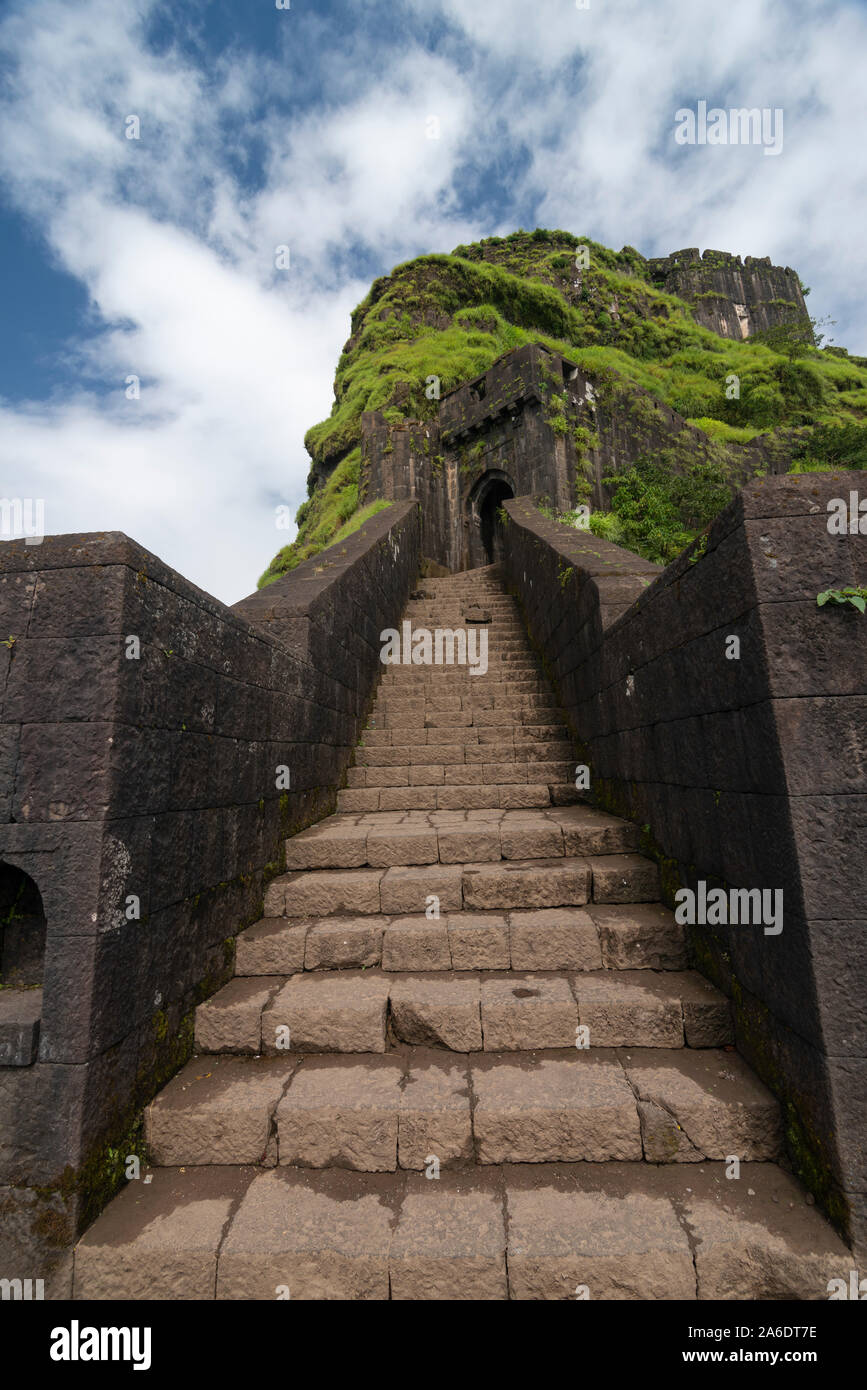 Entrée principale de Lohgad fort,Pune Maharashtra,Inde, Banque D'Images