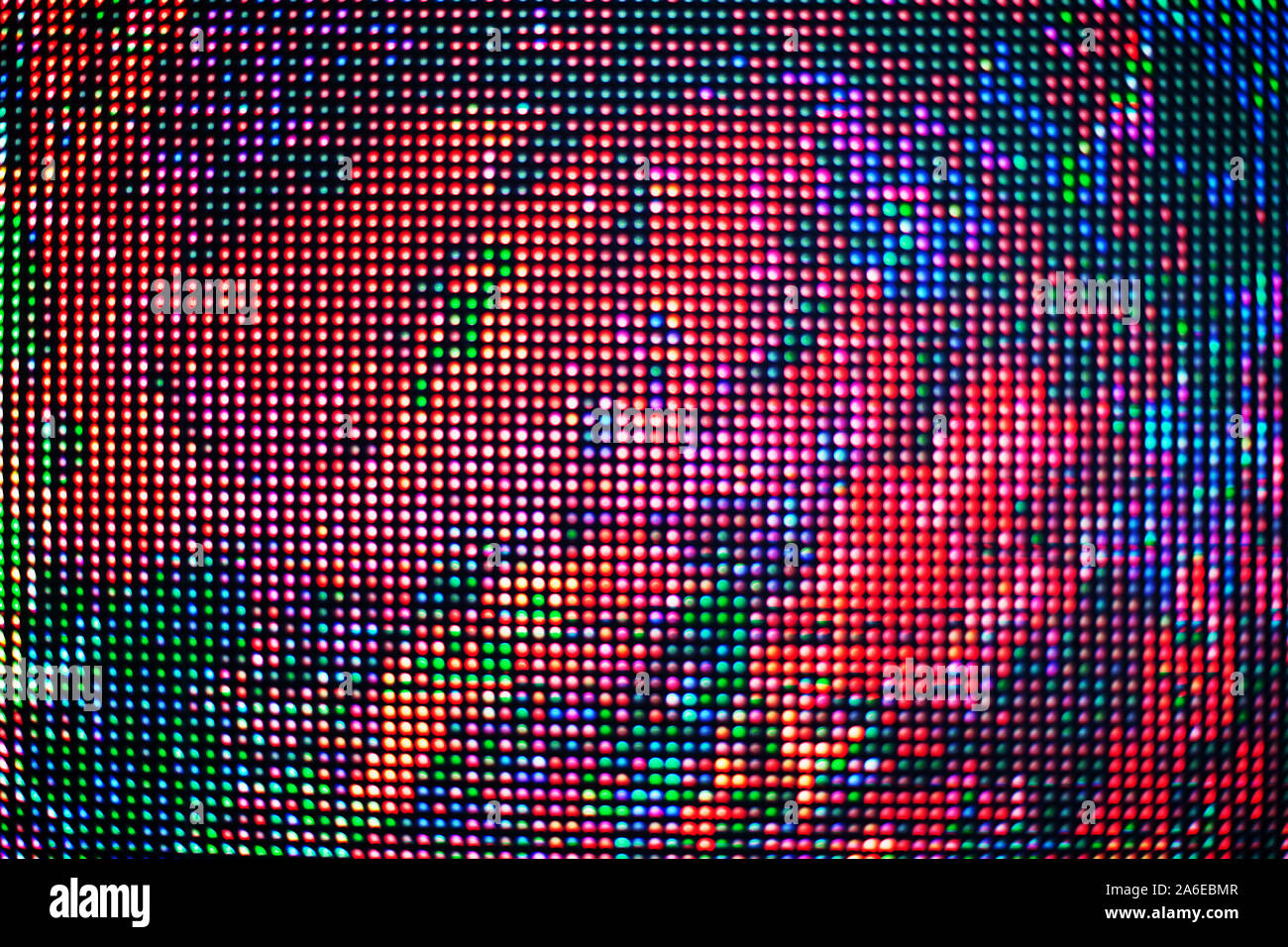Résumé des points colorés parsemés texture background, beaucoup de rouge, bleu, vert, noir neon light Toile points ronde, ornement floral décoratif, le motif Banque D'Images