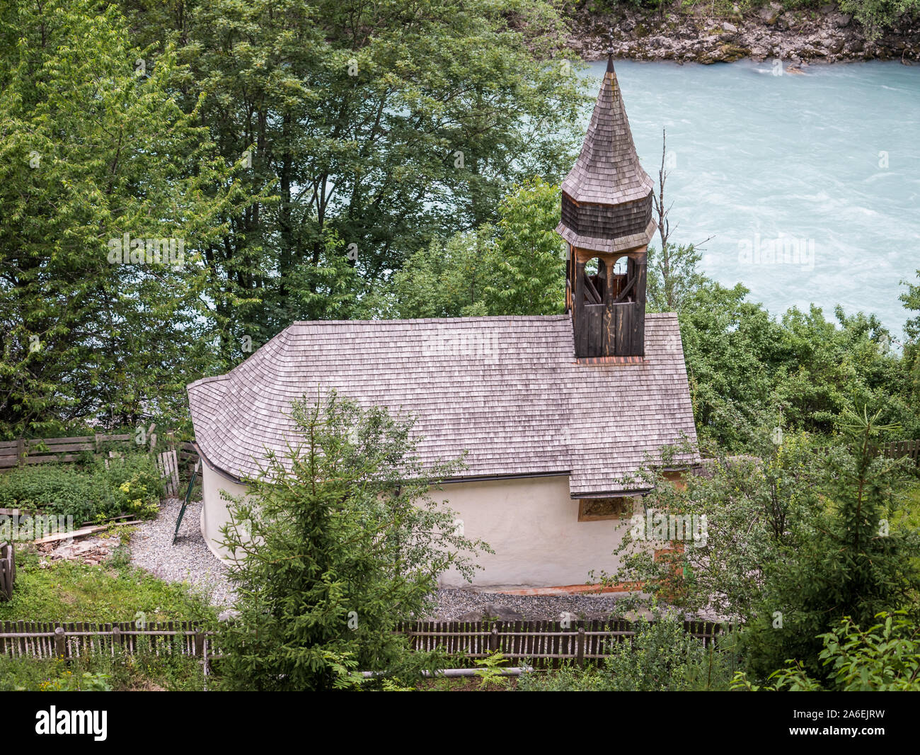 Ancienne chapelle au château et forteresse de Altfinstermuenz, Nauders, Tyrol, Autriche Banque D'Images