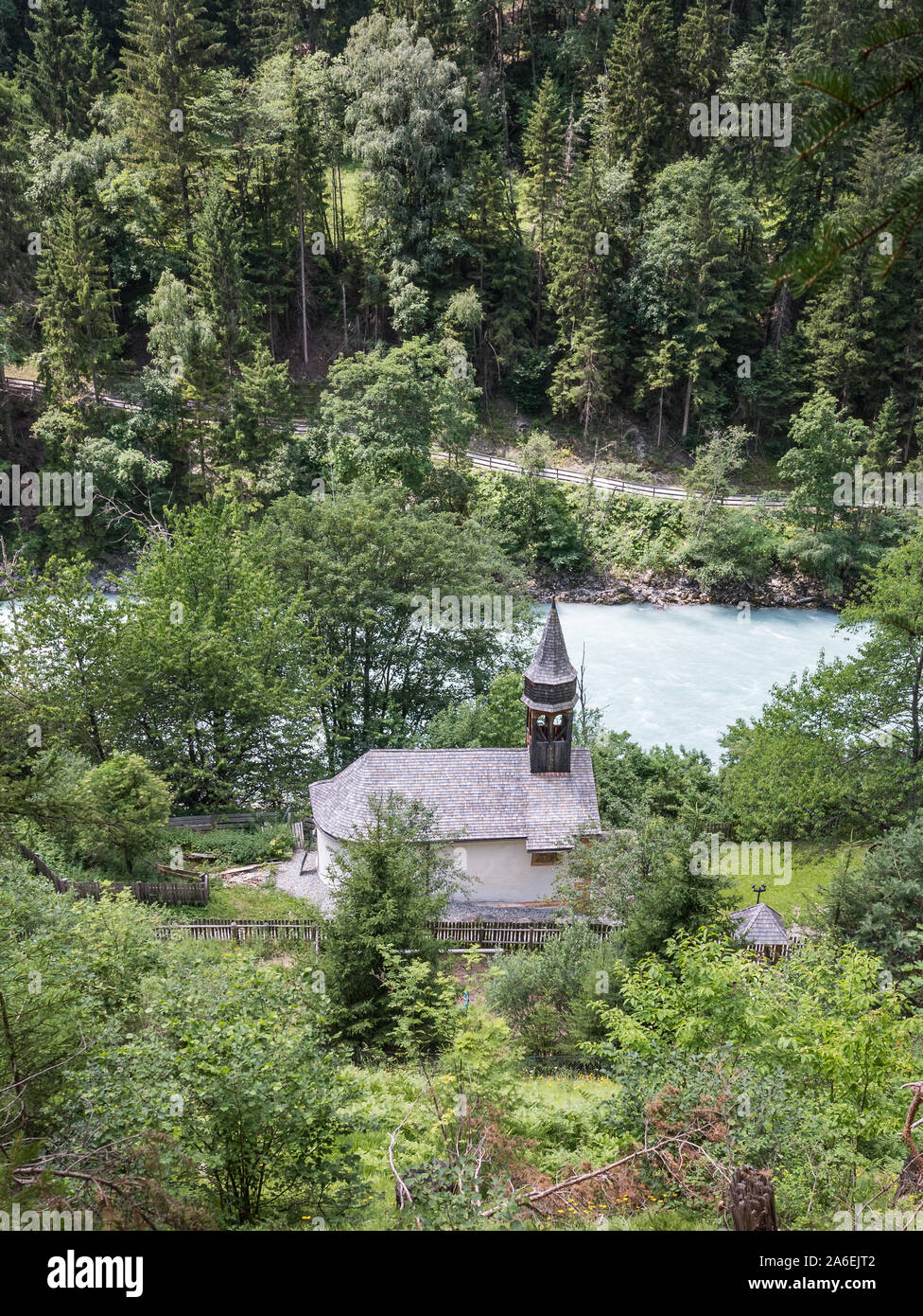 Ancienne chapelle au château et forteresse de Altfinstermuenz, Nauders, Tyrol, Autriche Banque D'Images