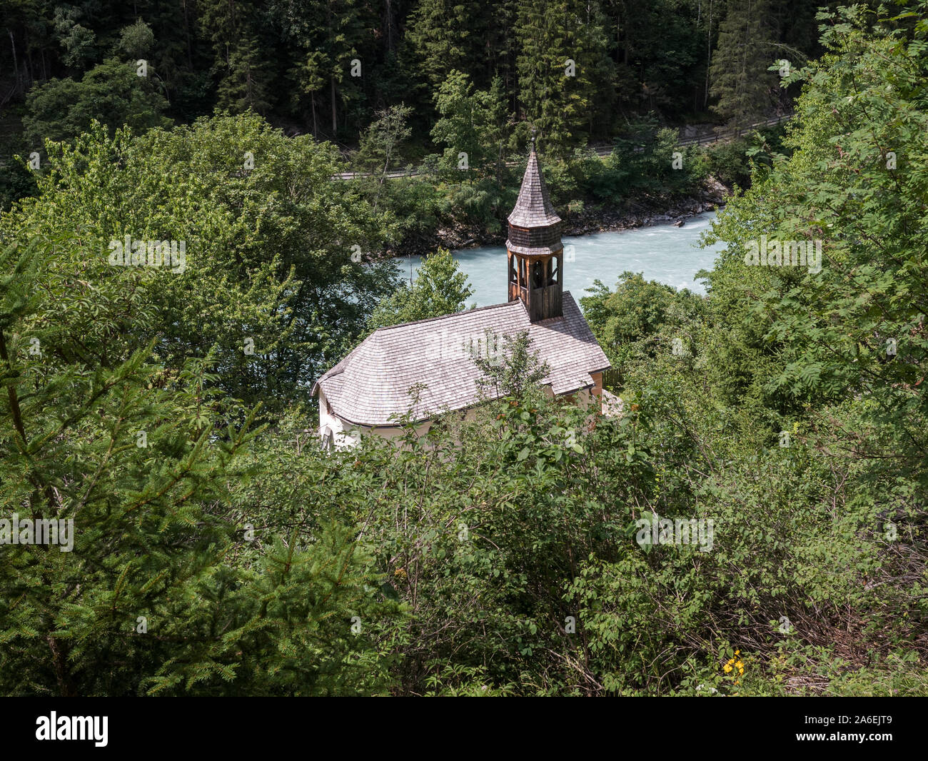 Ancienne chapelle au château et forteresse de Altfinstermuenz, Nauders, Tyrol, Autriche Banque D'Images