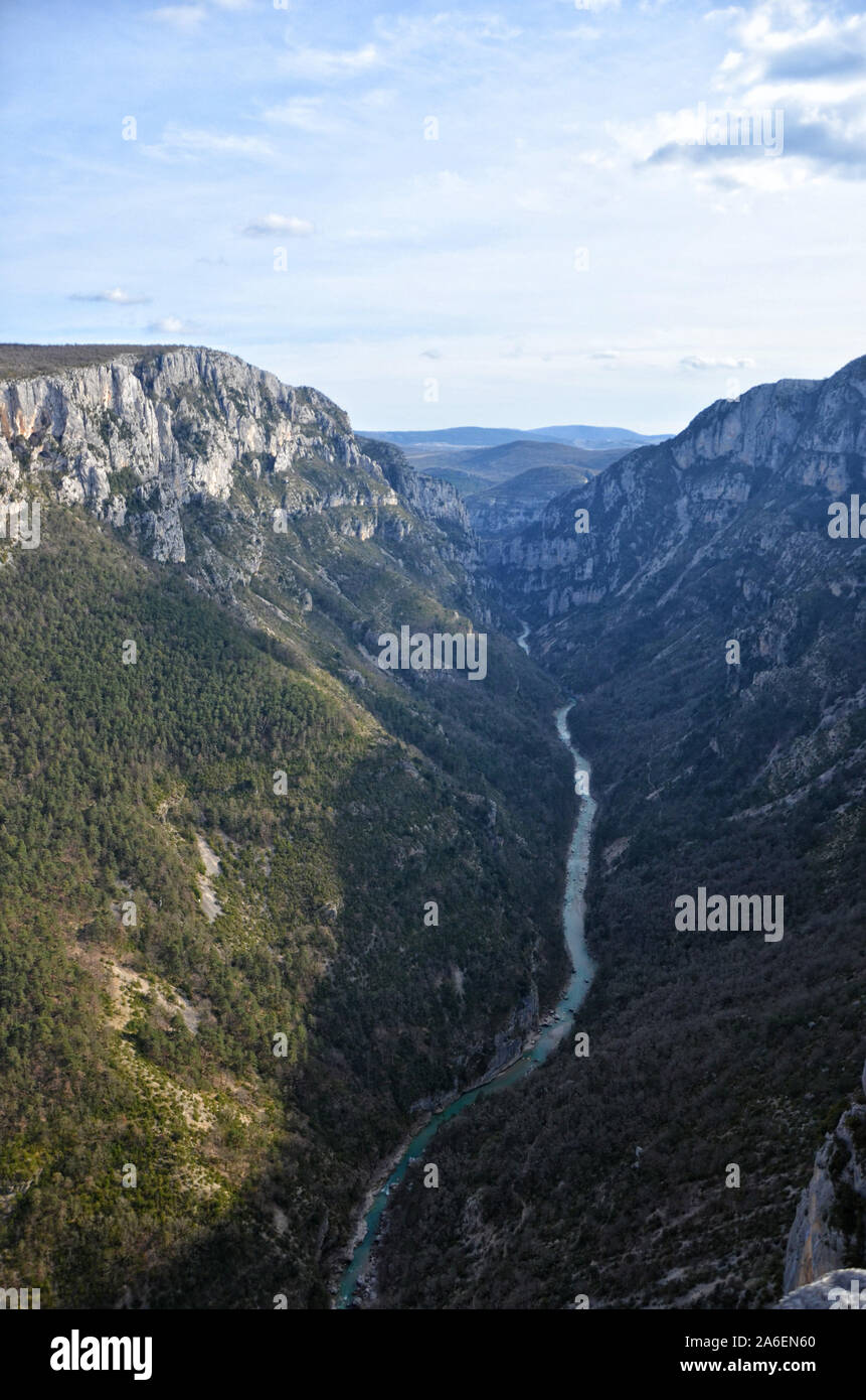 Point de vue de gorges du verdon à partir de la route de crête. Alpes de Haute Provence. France Banque D'Images