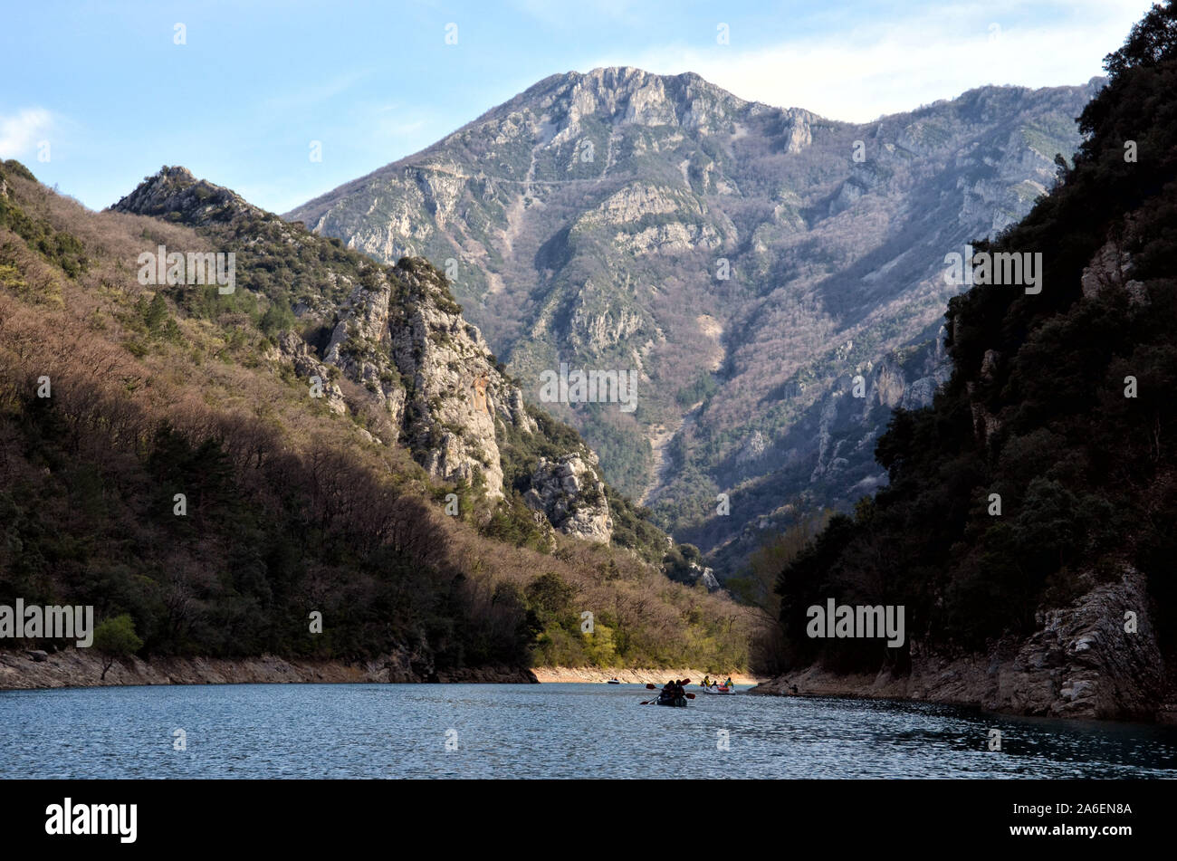 Balade en canoë dans les gorges du Verdon dans le sud de la France Alpes de Haute Provence Banque D'Images