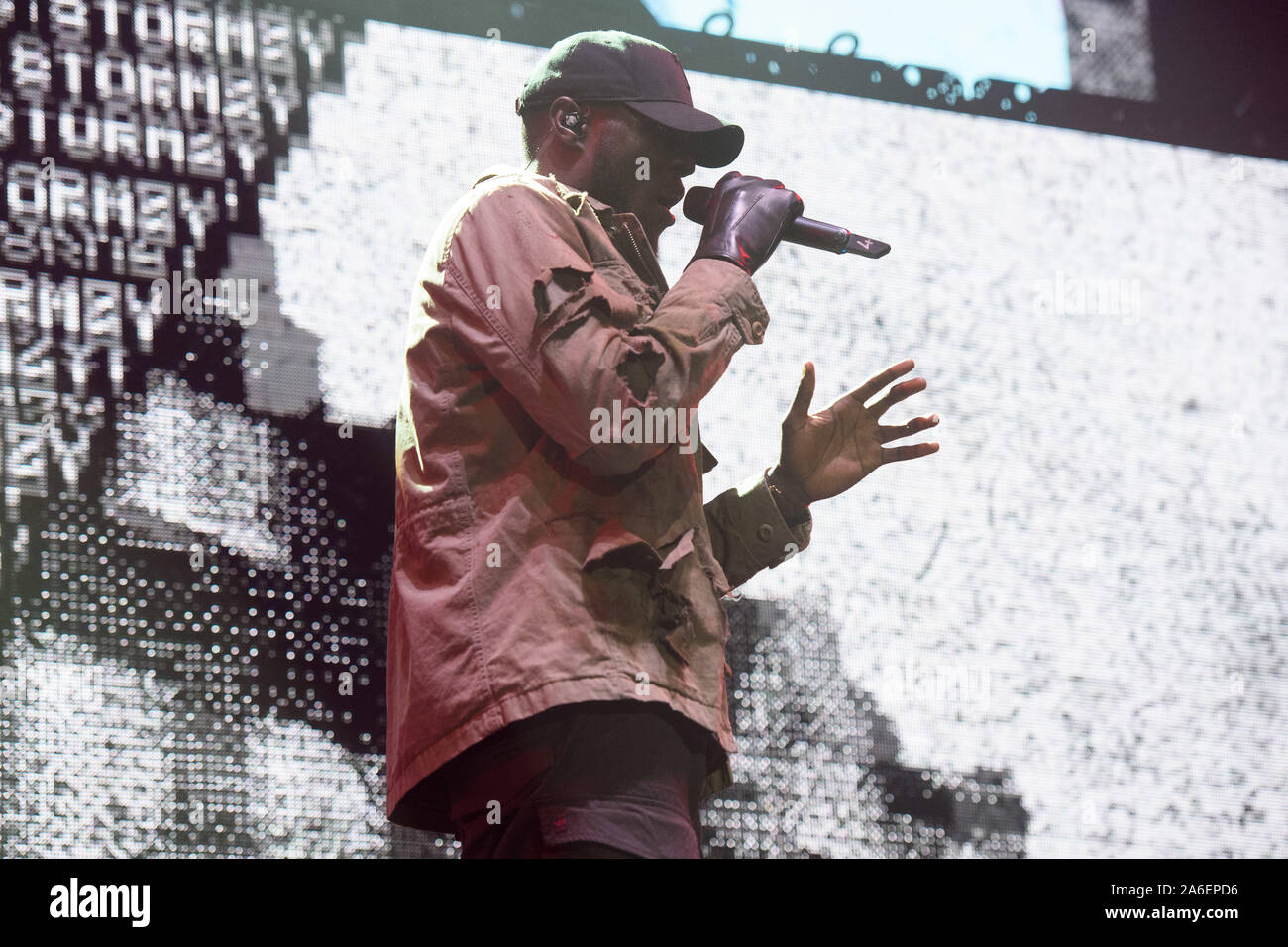 Stormzy d'effectuer à la maison hantée Kiss a tenu à la Wembley Arena, Wembley, Londres. Banque D'Images