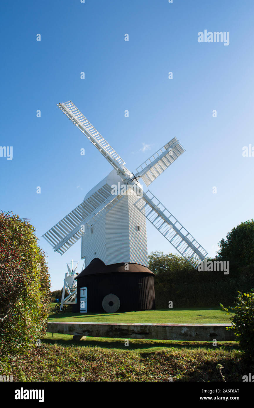 Jill Moulin de Jack et Jill Windmills, Sussex, maïs de moulin sur South Downs près de Brighton, Sussex, UK Banque D'Images