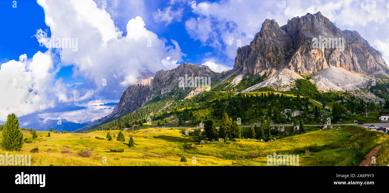 La Dolomite à couper le souffle des Alpes. près de Cortina d'Ampezzo, Italie, province de Belluno Banque D'Images