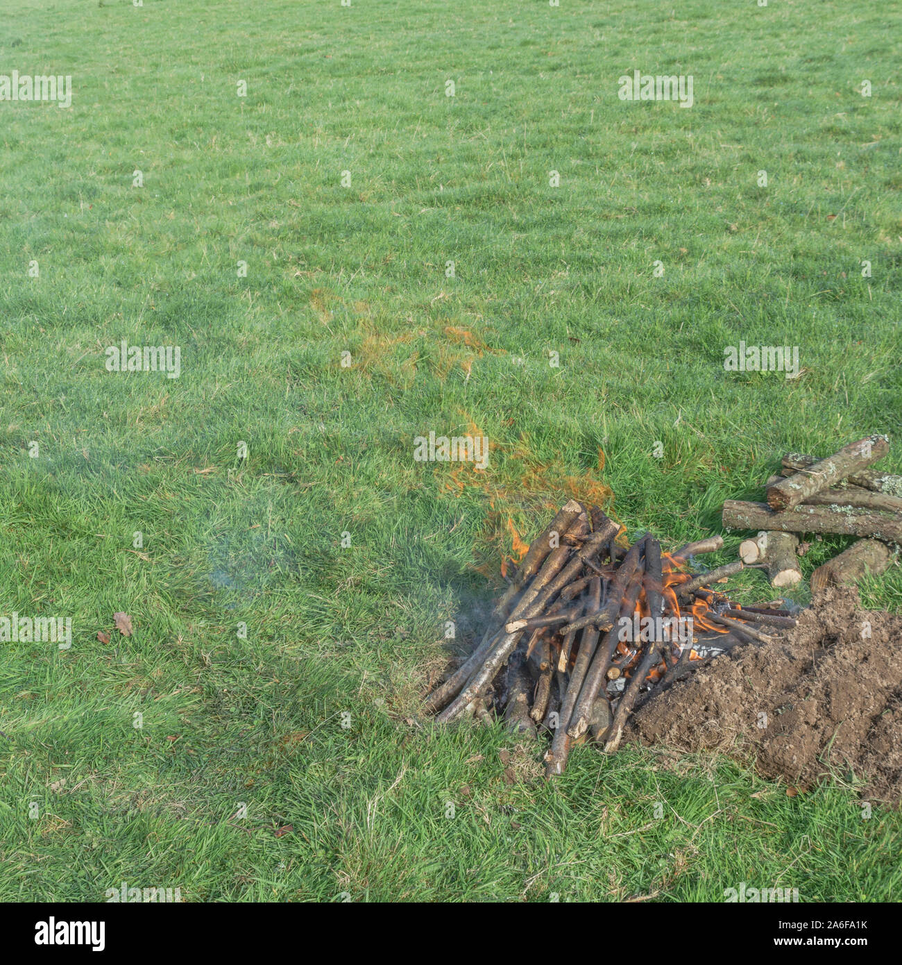 Partie d'une série sur la construction et eclairage feu de survie ou feu de camp. Feu d'urgence, la préparation, les techniques de survie, d'incendie. Voir ajouter. Notes explicatives. Banque D'Images