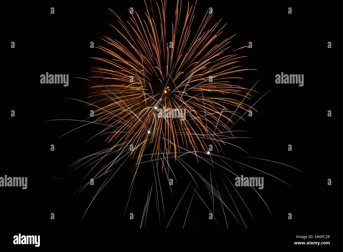 Grand feu d'artifice dans le ciel nocturne Banque D'Images
