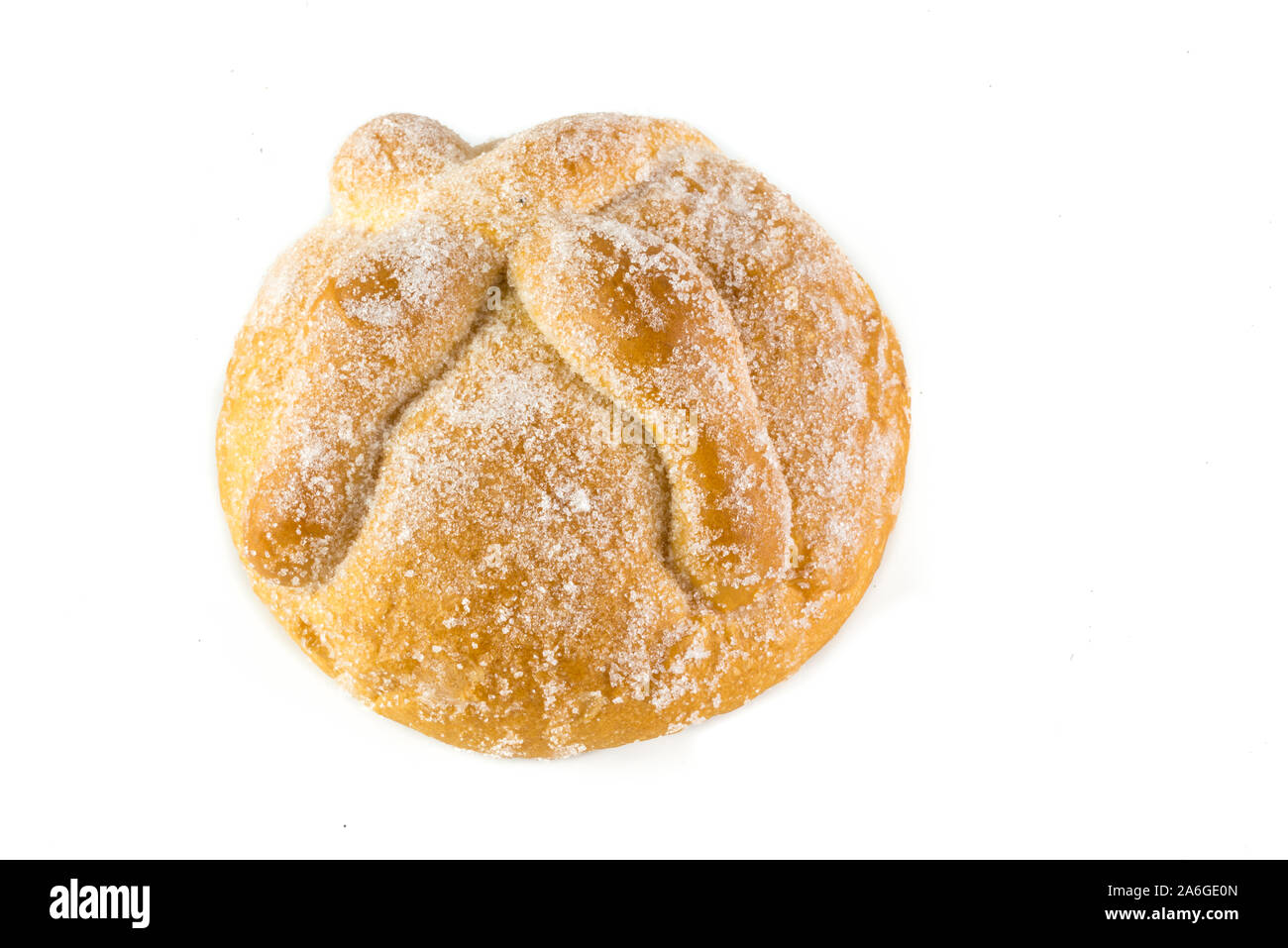 Dessert traditionnel appelé 'pan de muerto", original du Mexique Banque D'Images