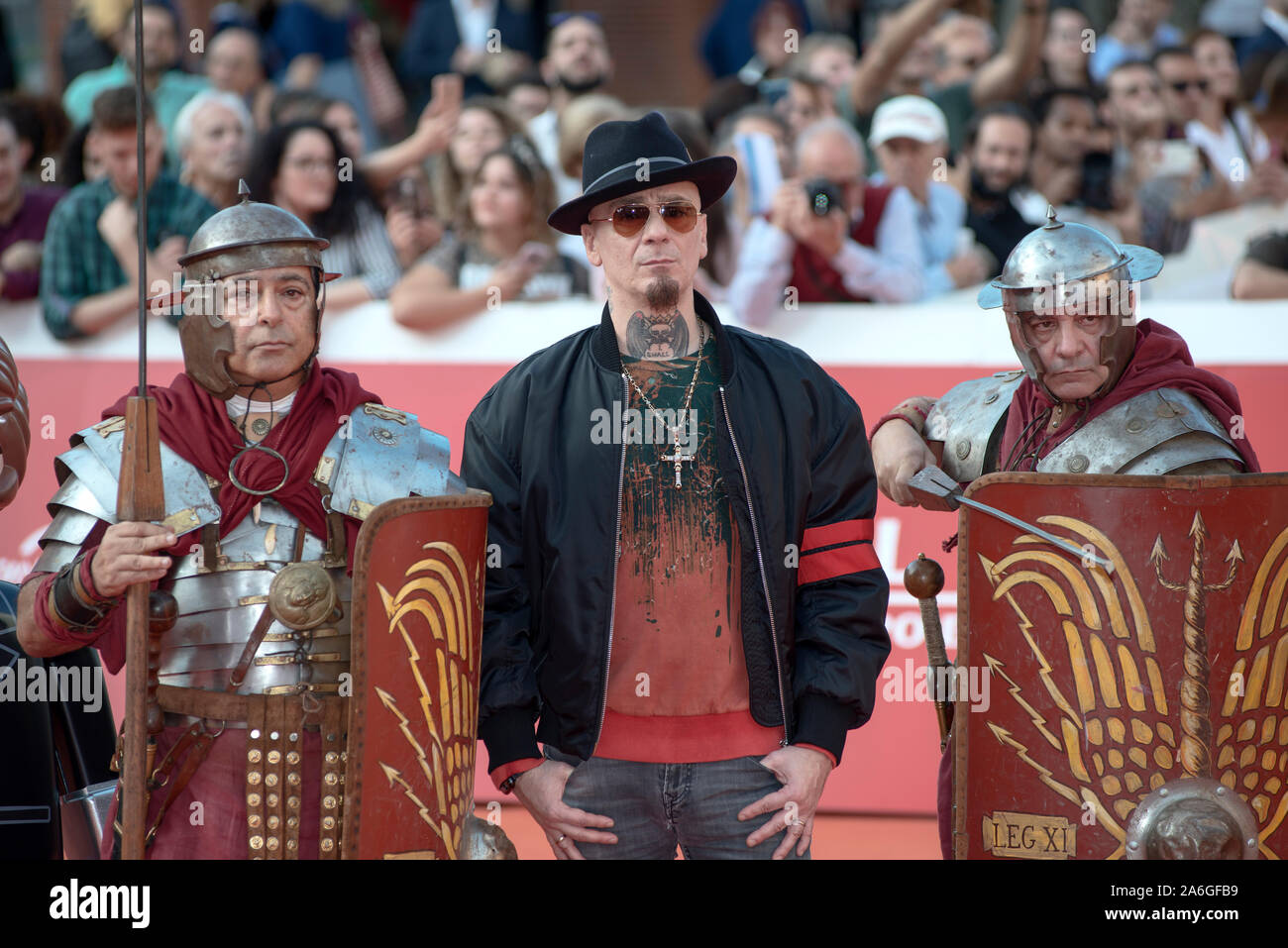 Cristina D'Avena et J-Ax fréquentant le tapis rouge de Playmobil le film à Rome Film Fest 2019 Banque D'Images