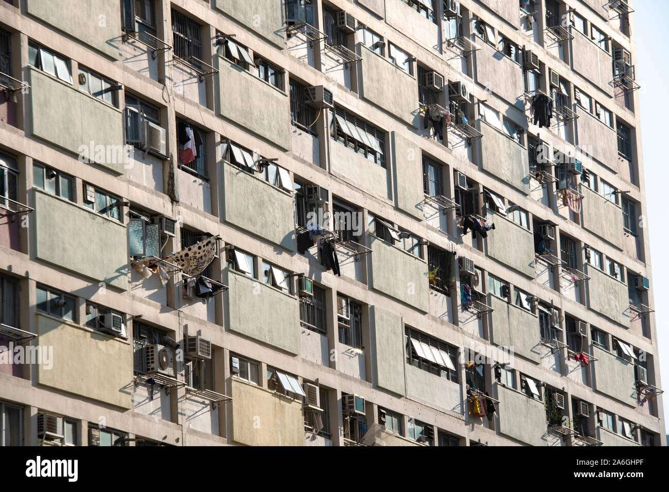 Détail des appartements dans le Choi Hung Estate à Hong Kong Banque D'Images