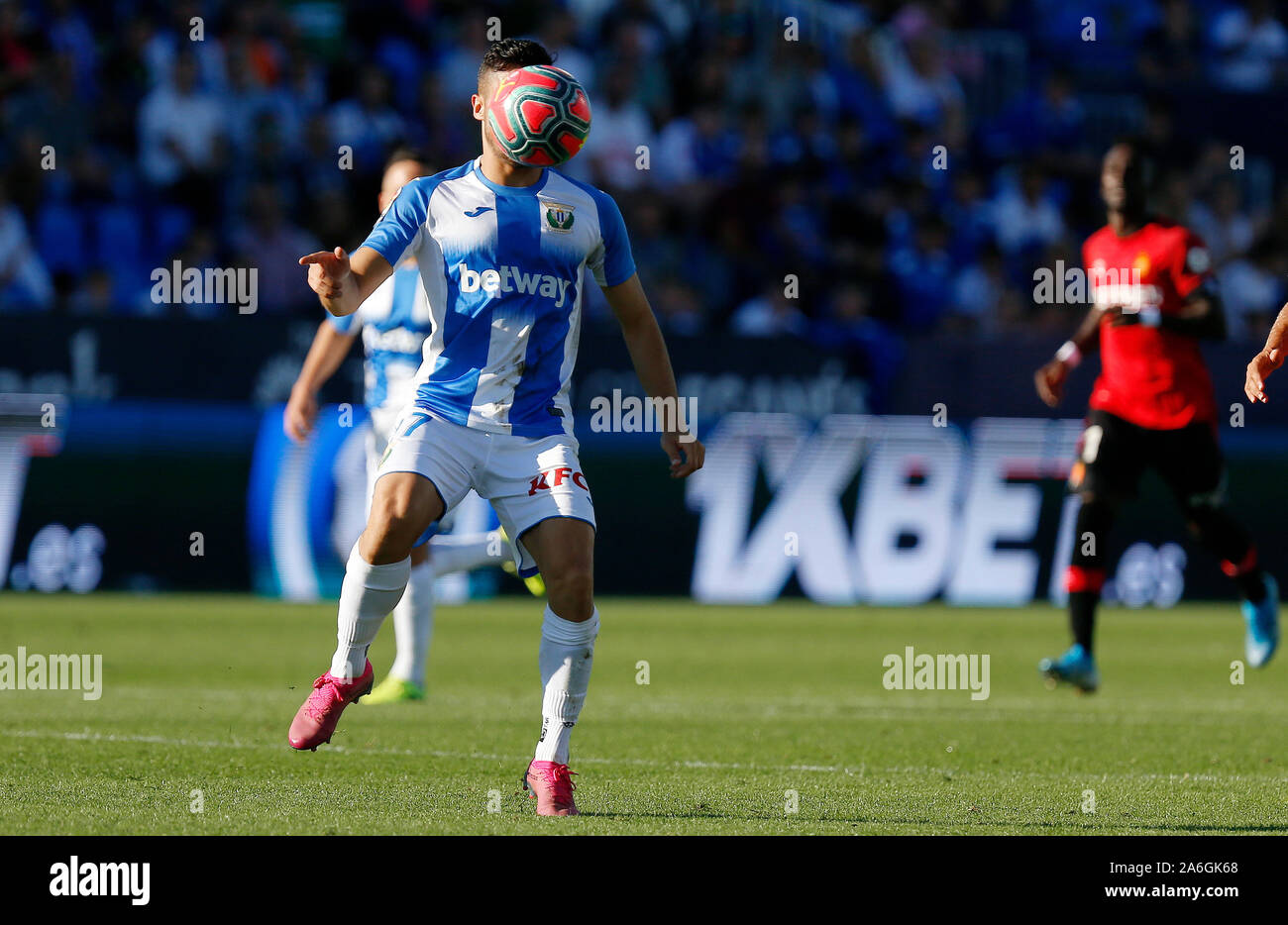 Leganes CD's Oscar Garcia vu en action au cours de l'espagnol La Liga match round 10 entre CD Leganes et RCD Mallorca au stade de Butarque.(score final ; CD Leganes 1:0 RCD Mallorca) Banque D'Images