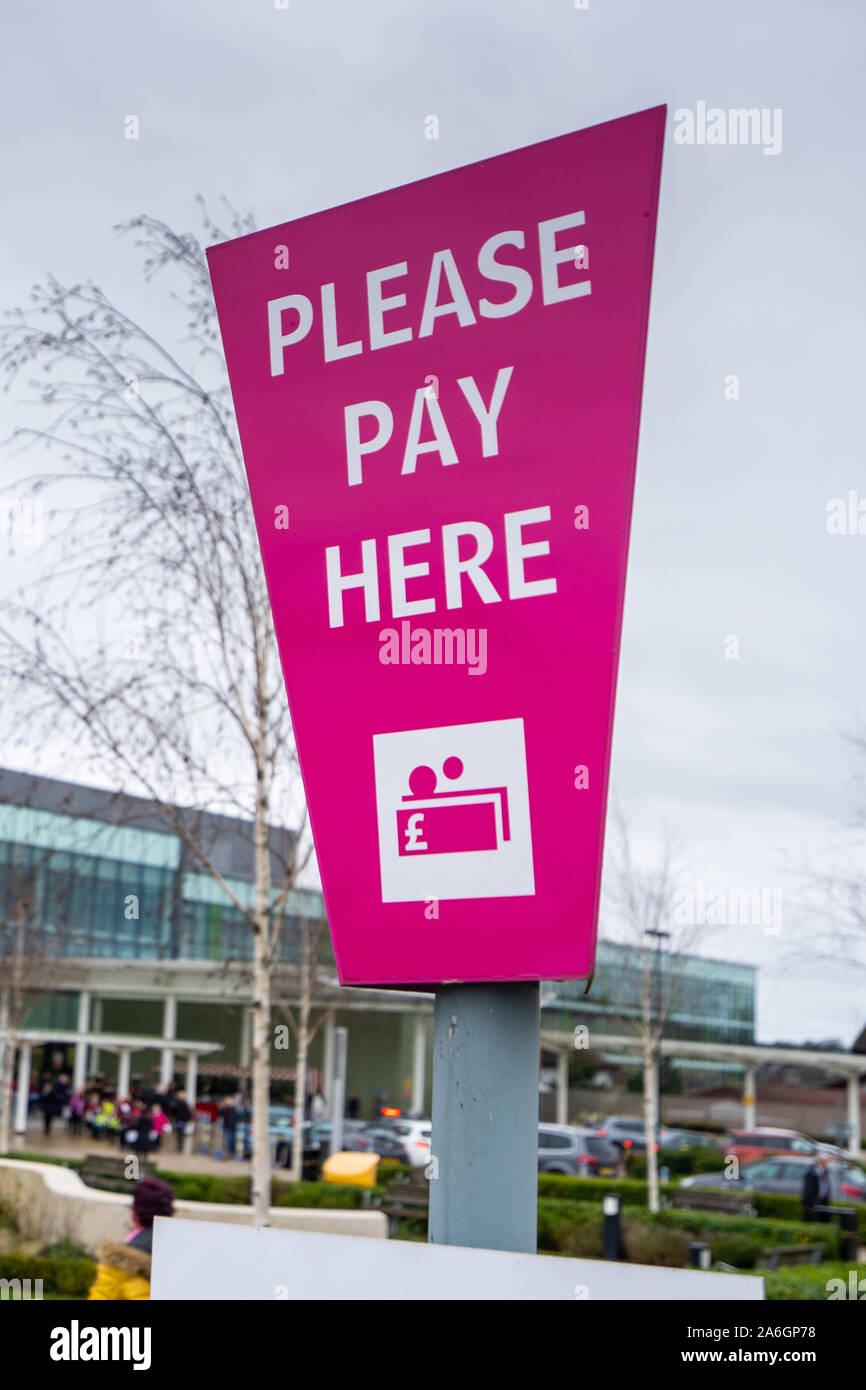 Machines de stationnement à l'Hôpital de North Staffordshire, personnel du Nord, de l'hôpital et payer les frais de stationnement, d'affichage Banque D'Images