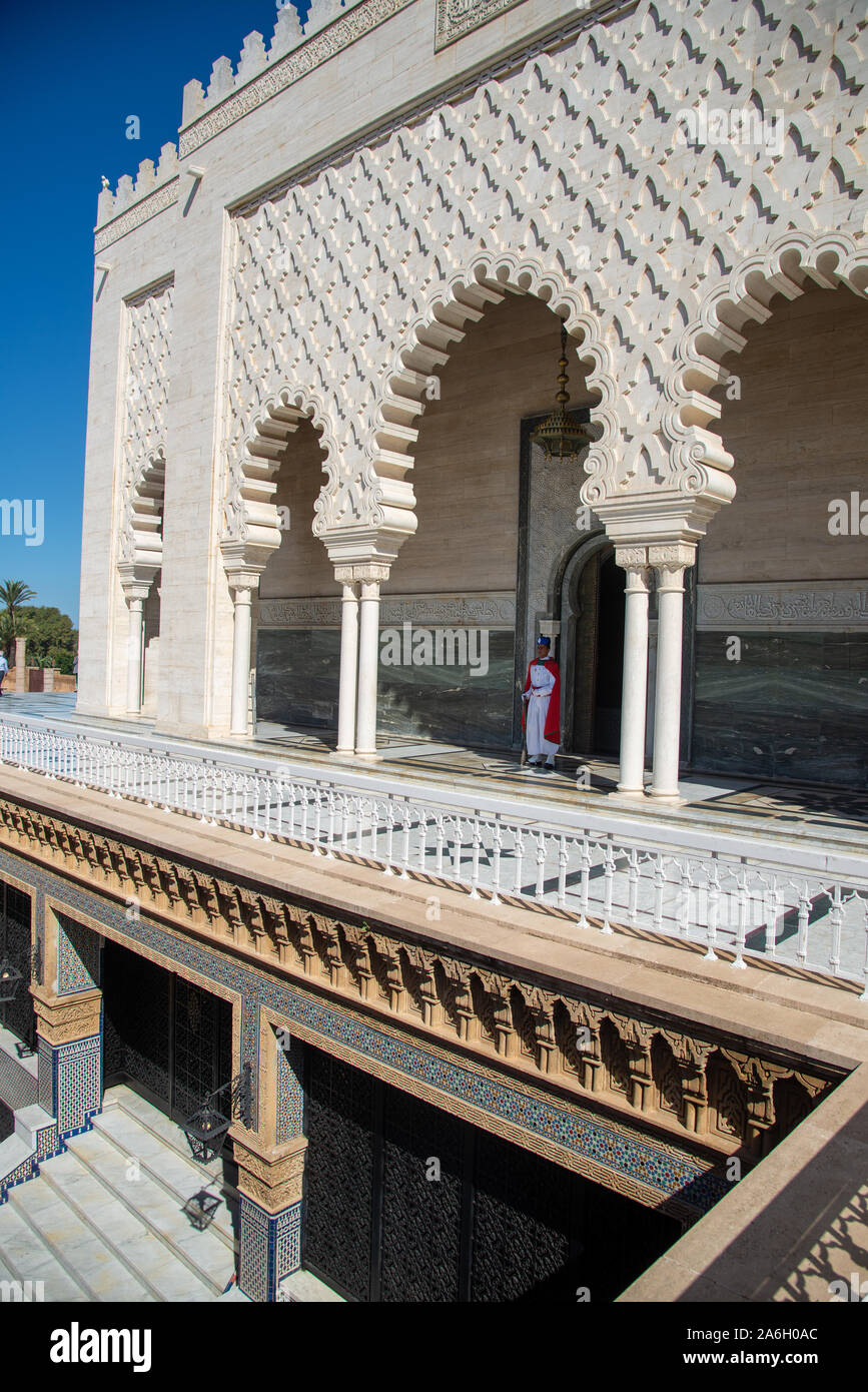 Mausolée Mohammed V à Rabat, Maroc Banque D'Images