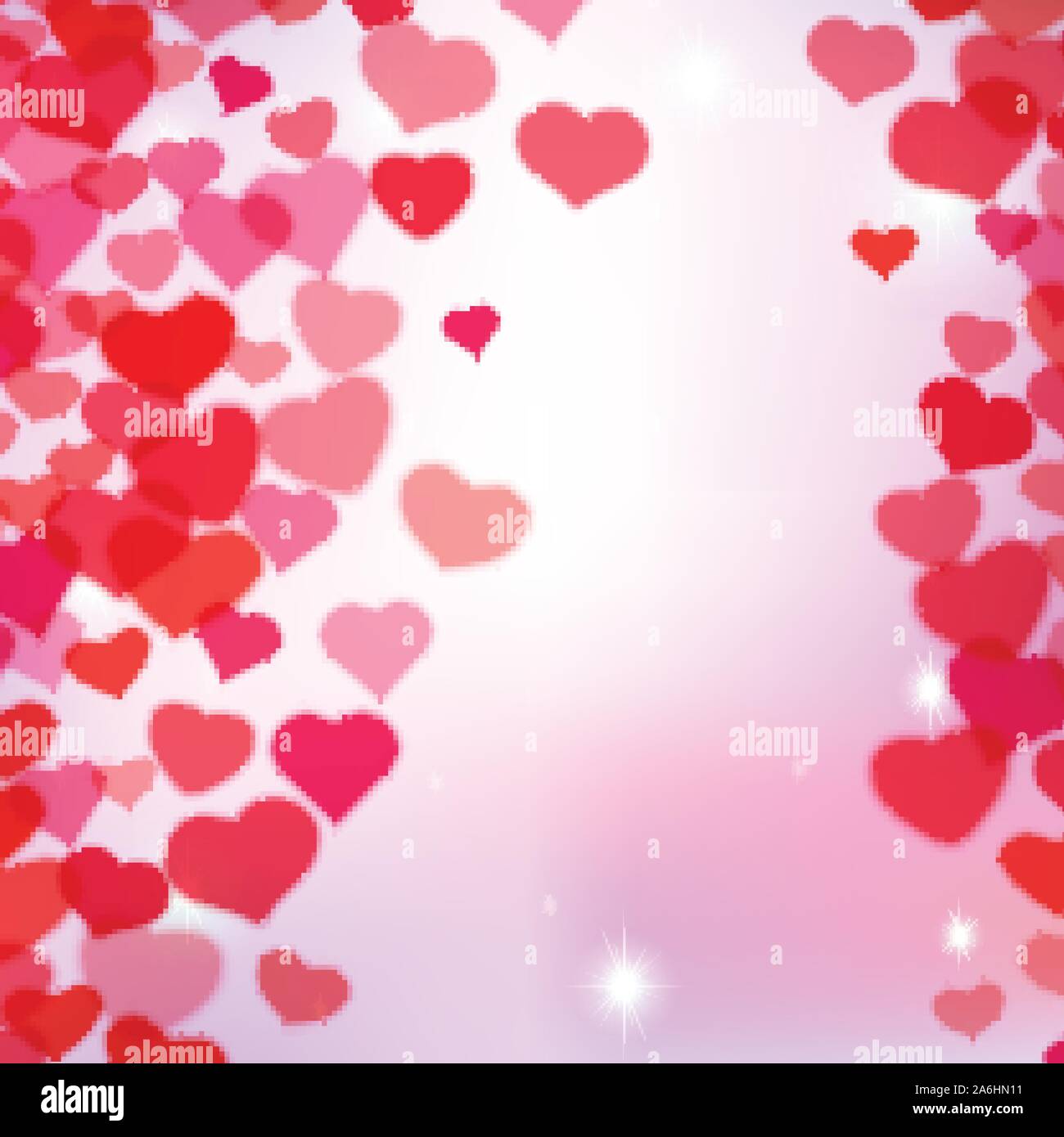 Valentines Day background avec des coeurs tendres floue Illustration de Vecteur