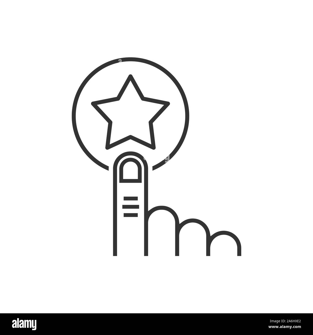 Cliquez sur l'icône de la carte de fidélité dans le style. Main sur récompenser vector illustration sur fond blanc isolé. Business concept. Illustration de Vecteur