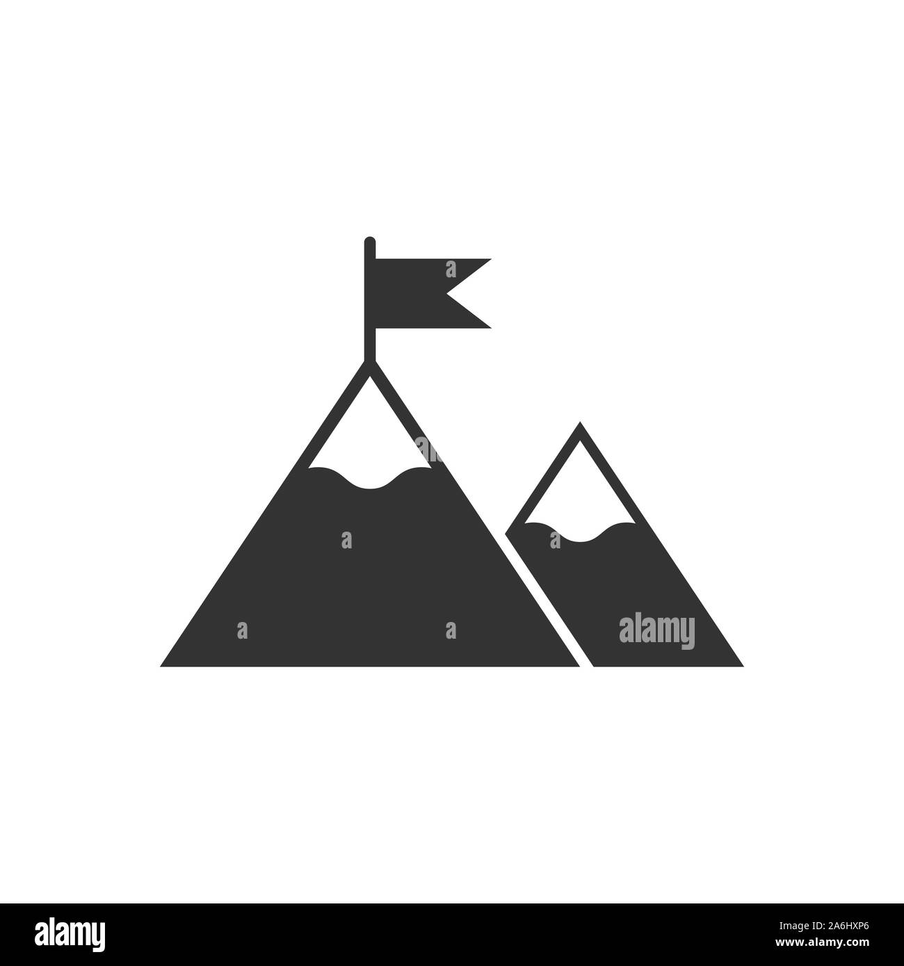 Champion de la Mission de l'icône de style plat. Illustration vecteur de montagne isolé sur fond blanc. Concept d'entreprise Leadership. Illustration de Vecteur