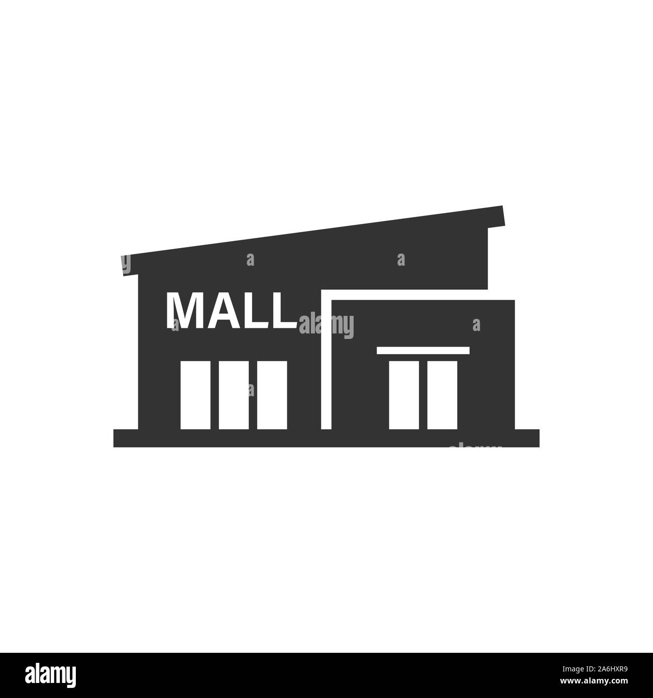 Mall icône dans télévision style. Vector illustration Store blanc sur fond isolé. Shop concept d'entreprise. Illustration de Vecteur