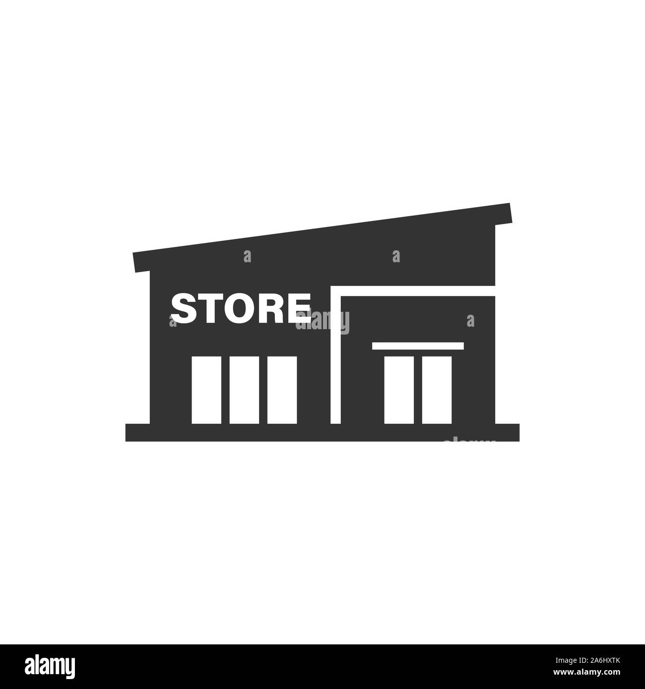 Mall icône dans télévision style. Vector illustration Store blanc sur fond isolé. Shop concept d'entreprise. Illustration de Vecteur