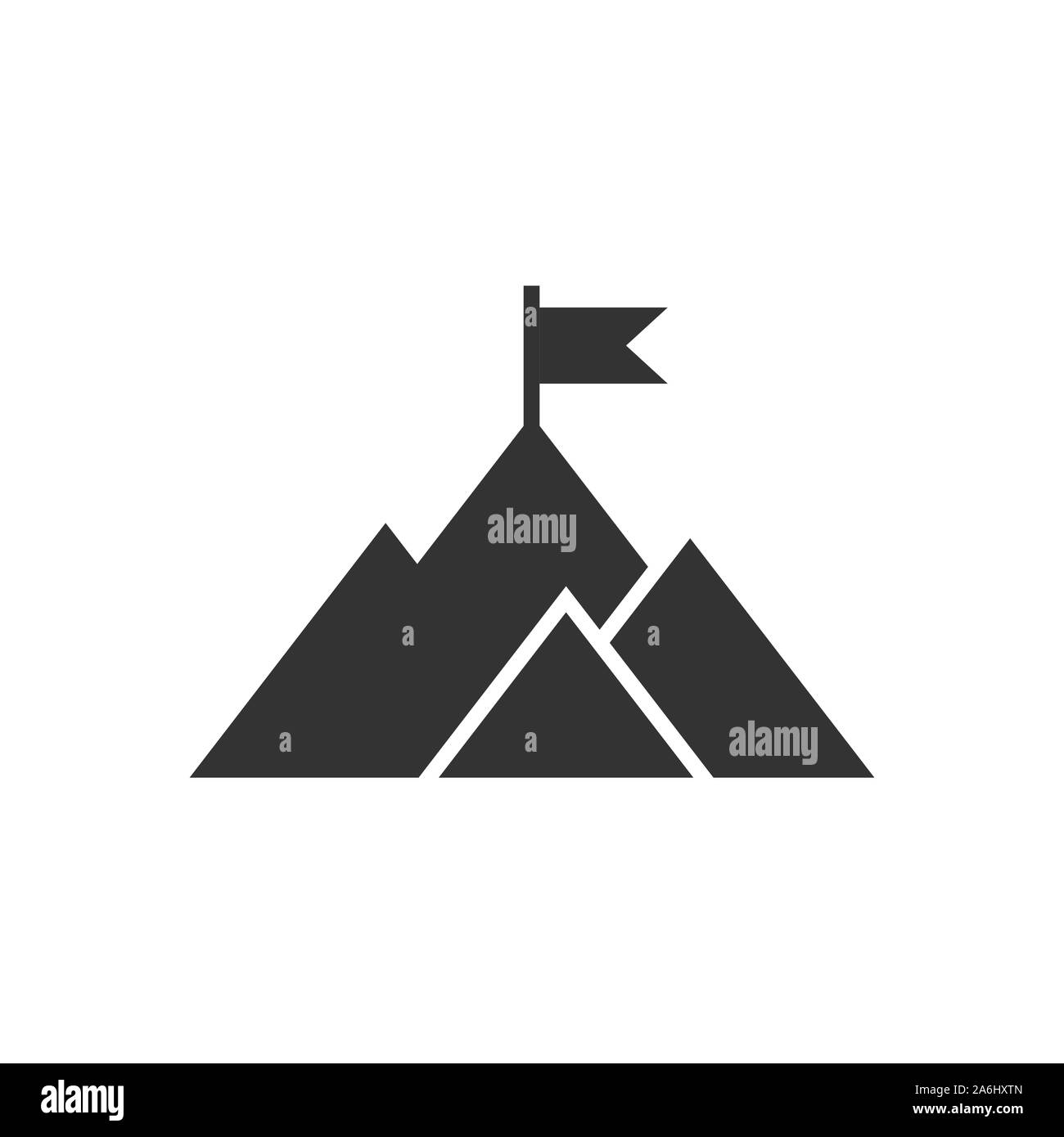 Champion de la Mission de l'icône de style plat. Illustration vecteur de montagne isolé sur fond blanc. Concept d'entreprise Leadership. Illustration de Vecteur