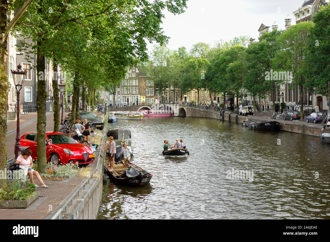 La ville d'Amsterdam - Hollande, Pays-Bas. Banque D'Images