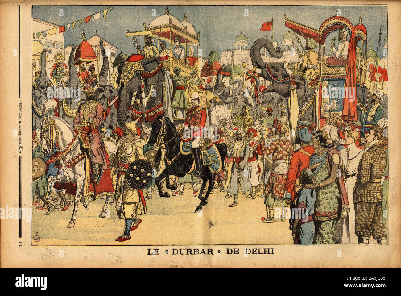 Le durbar ( assemblée solennelle indienne) de Dehli ( Indes anglaises), a l'occasion du couronnement du roi du Royaume uni et empereur des Indes, Edou Banque D'Images