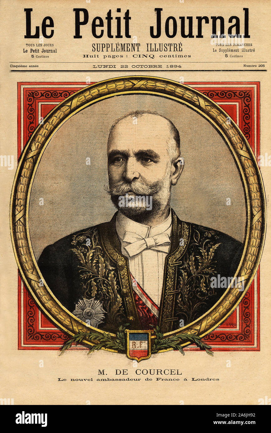 Portrait d'Alphonse Chodron de Courcel (1835-1919), homme politique francais, carriere diplomatique, en Allemagne (1881-1886) et au Royaume Uni ( 18 Banque D'Images