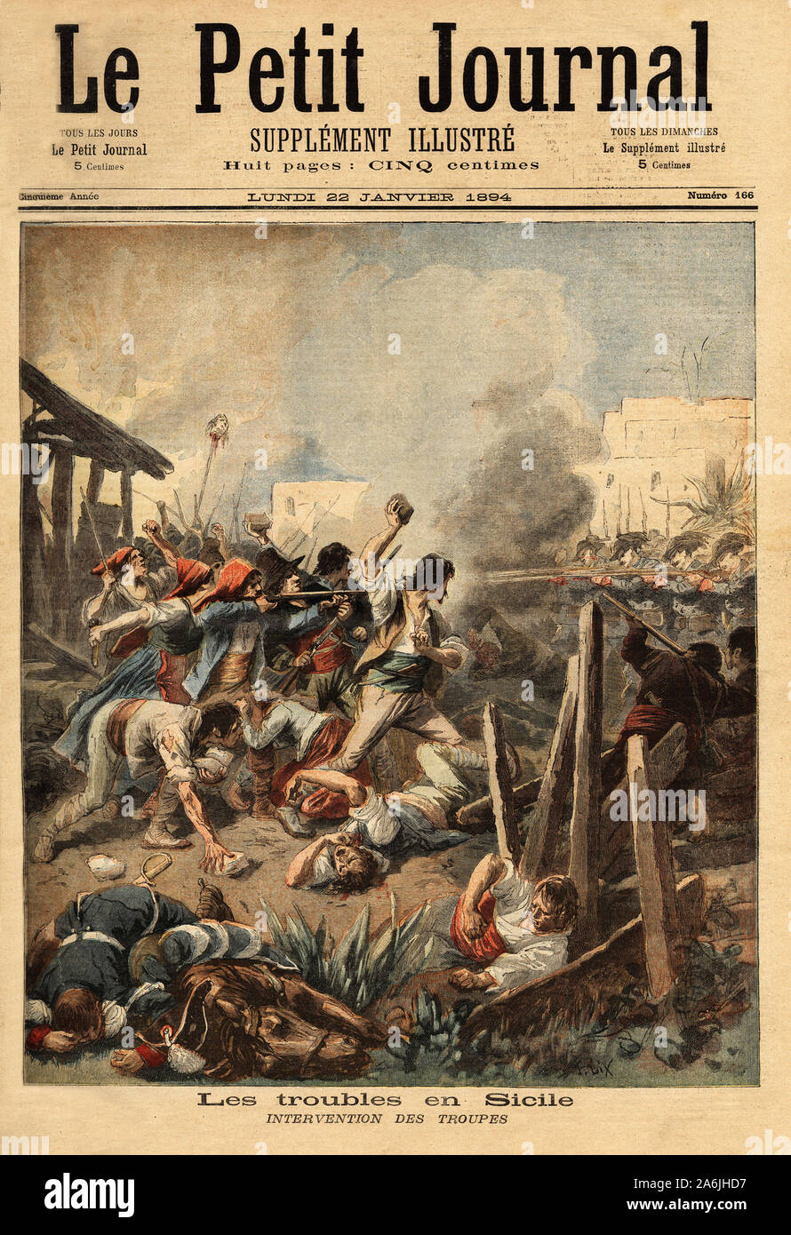 Des troupes d'intervention armees pour reprimer les insurrections en Sicile, afin de protester contre les prix accrus de la farine, le mouvement soutenu Banque D'Images Des troupes d'intervention armees pour reprimer les insurrections en Sicile, afin de protester contre les prix accrus de la farine, le mouvement soutenu Banque D'Images