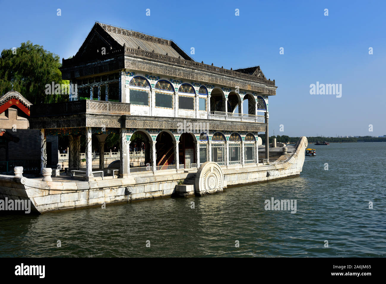 Bateau de Marbre au Palais d'été Chine Beijing Banque D'Images