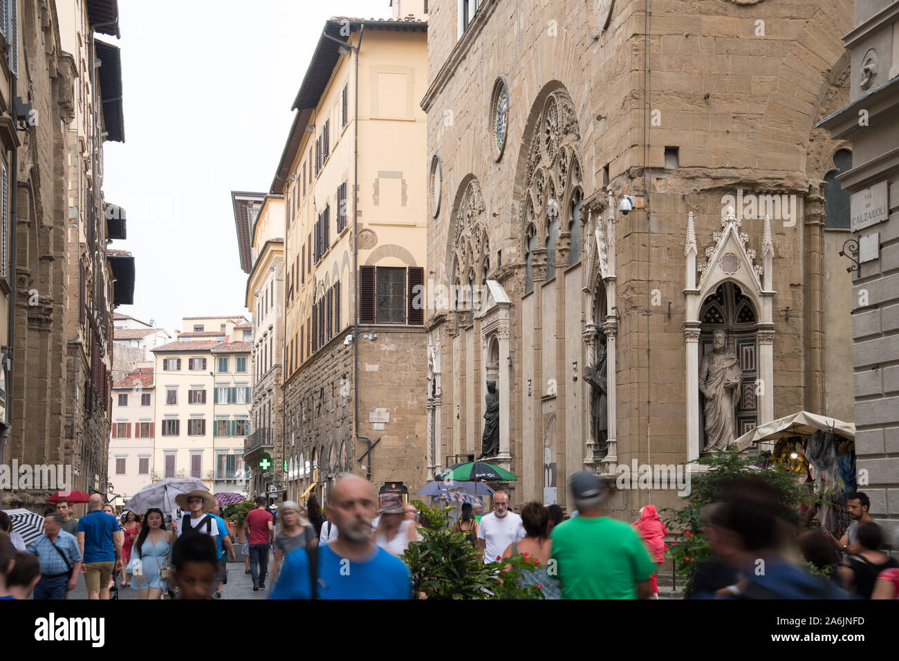 Église gothique e Museo di Palazzo Vecchio (église et musée de Orsanmichele) dans le centre historique de Florence dans la liste du patrimoine mondial par l'UNESCO à Florence, Banque D'Images